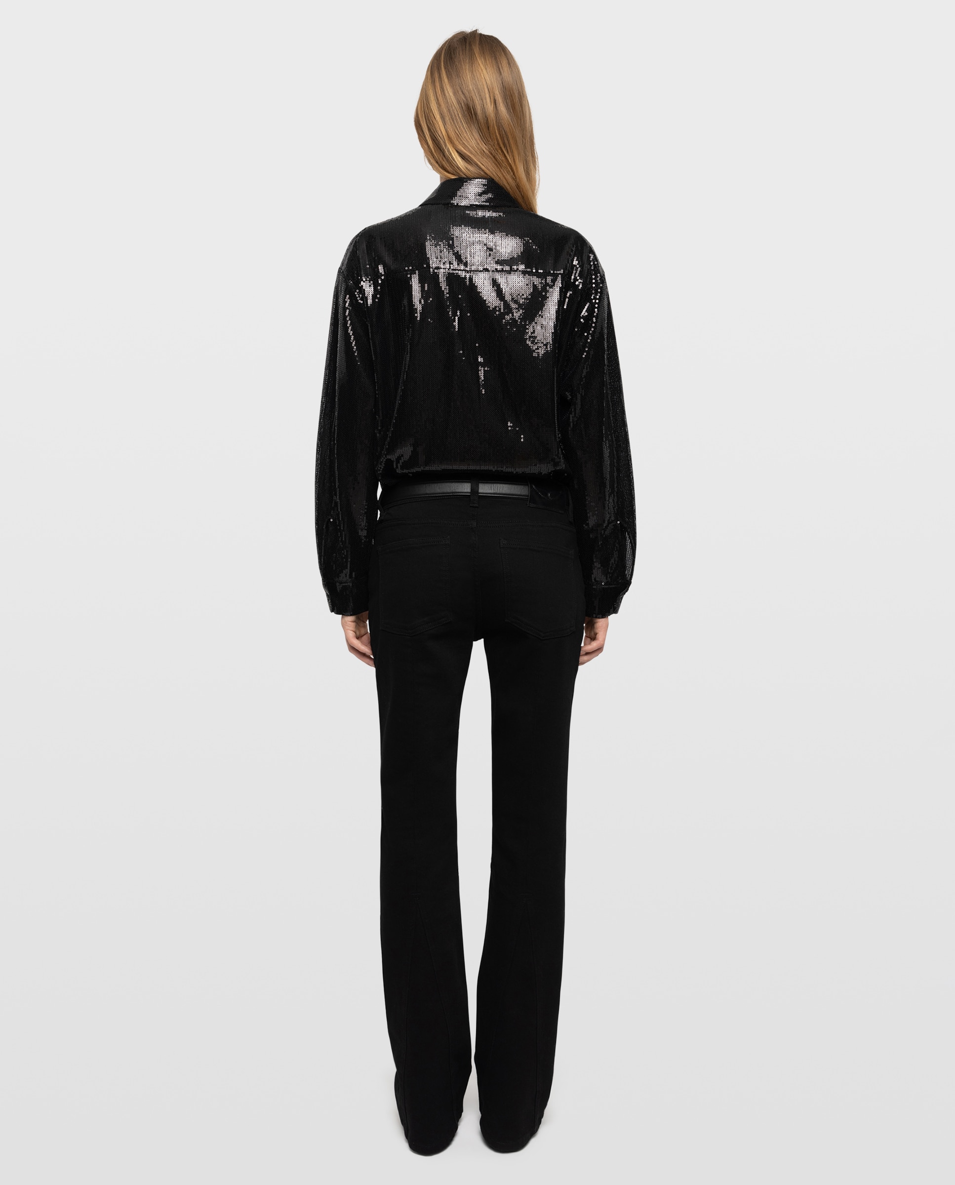 Camisa de mujer con lentejuelas y manga larga - Zadig & Voltaire - Negro Negro-2