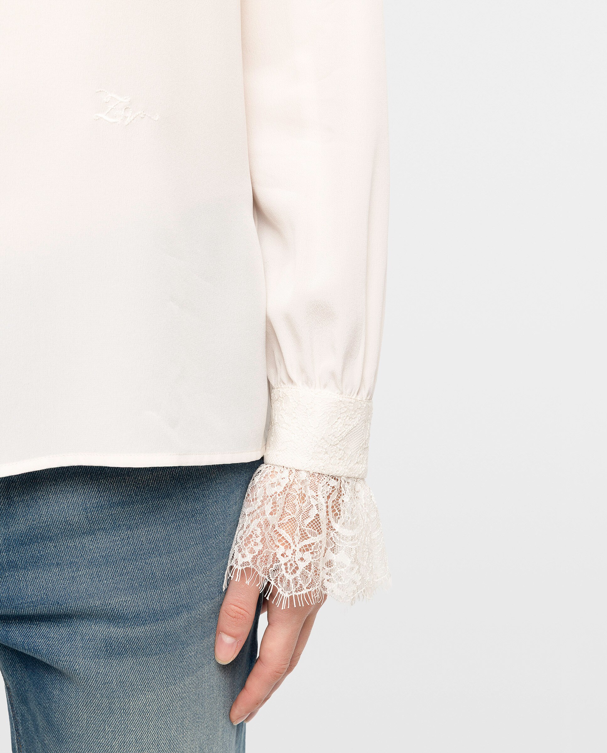 Camisa de mujer 100% seda con mangas largas - Zadig & Voltaire - Blanco Blanco-4