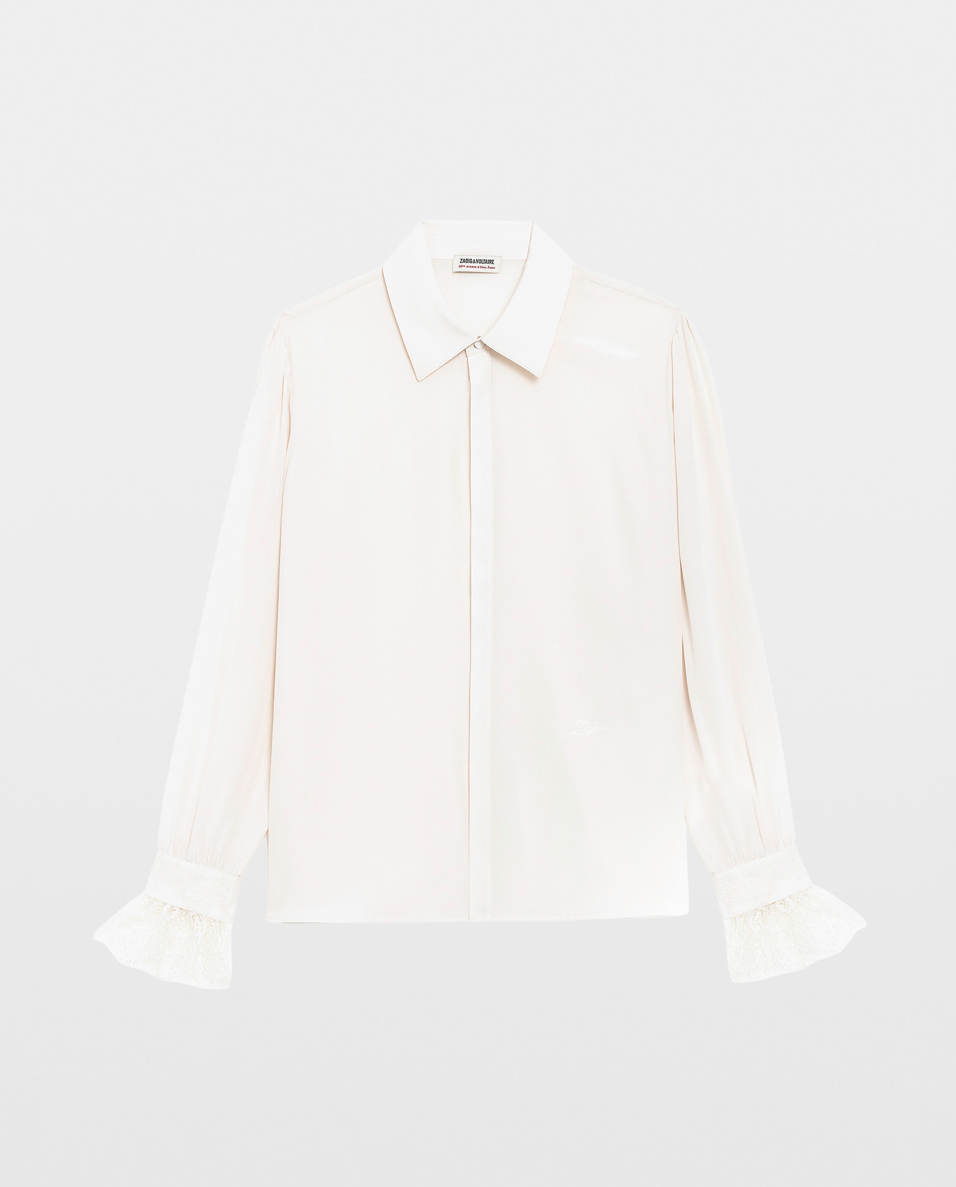 Camisa de mujer 100% seda con mangas largas - Zadig & Voltaire - Blanco Blanco-5