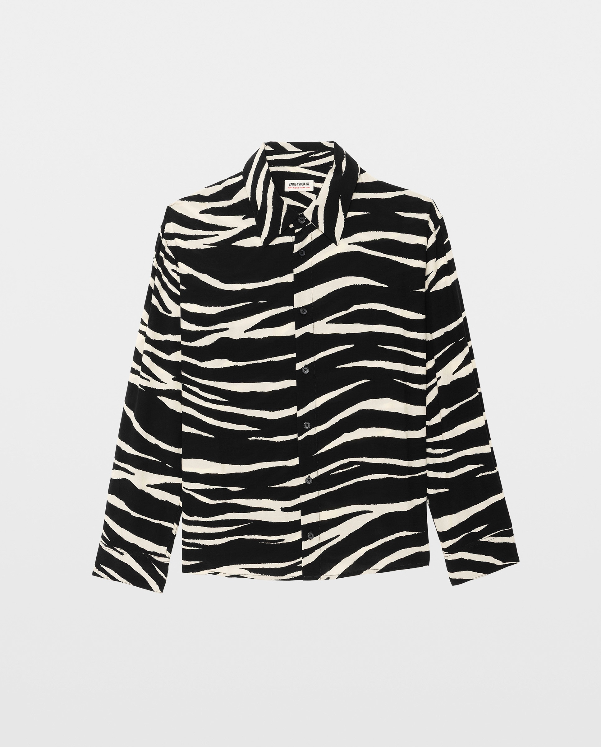 Camisa de mujer de manga larga viscosa estampada - Zadig & Voltaire - Negro Negro-5