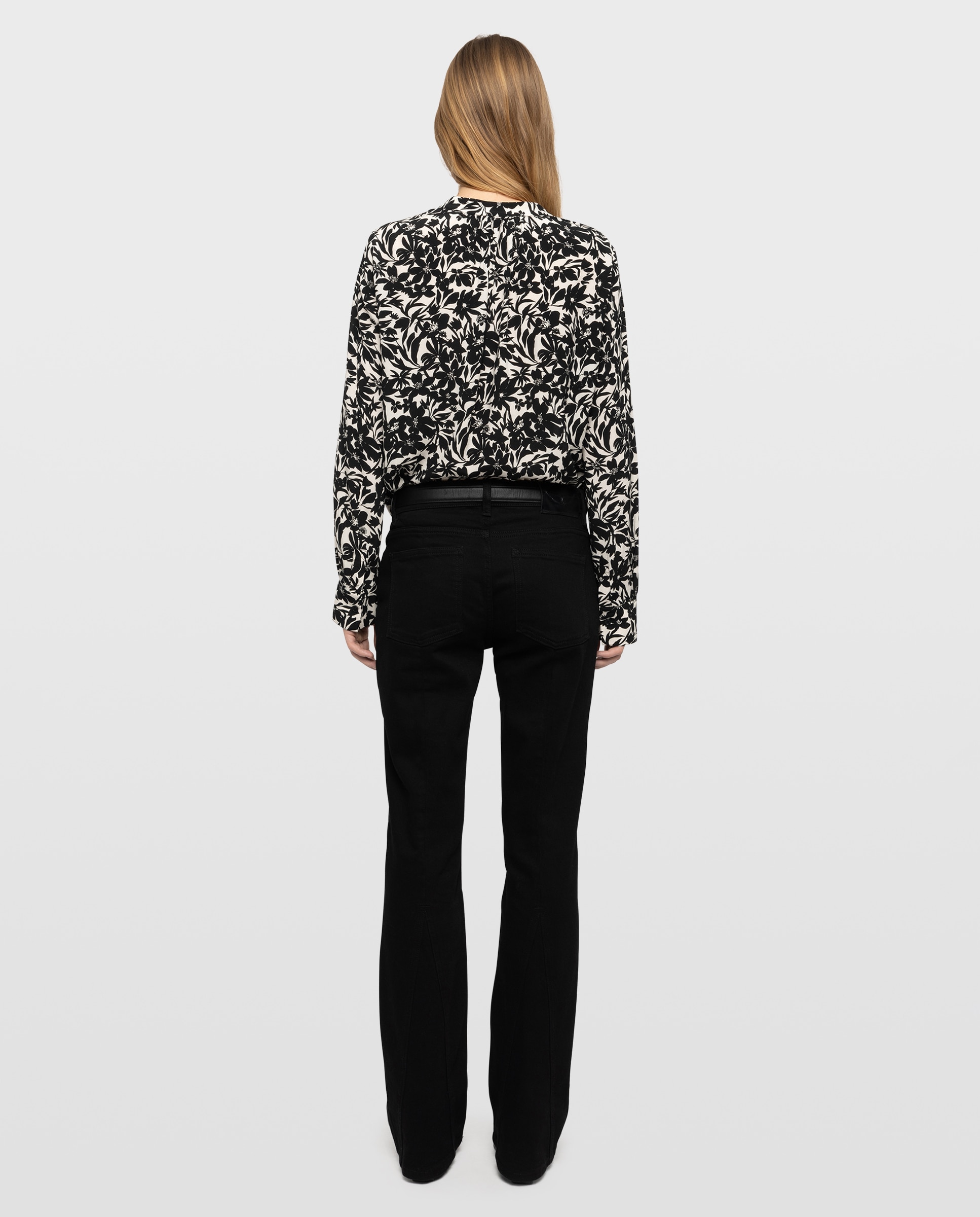 Blusa de mujer de viscosa estampada con mangas largas - Zadig & Voltaire - Negro Negro-2