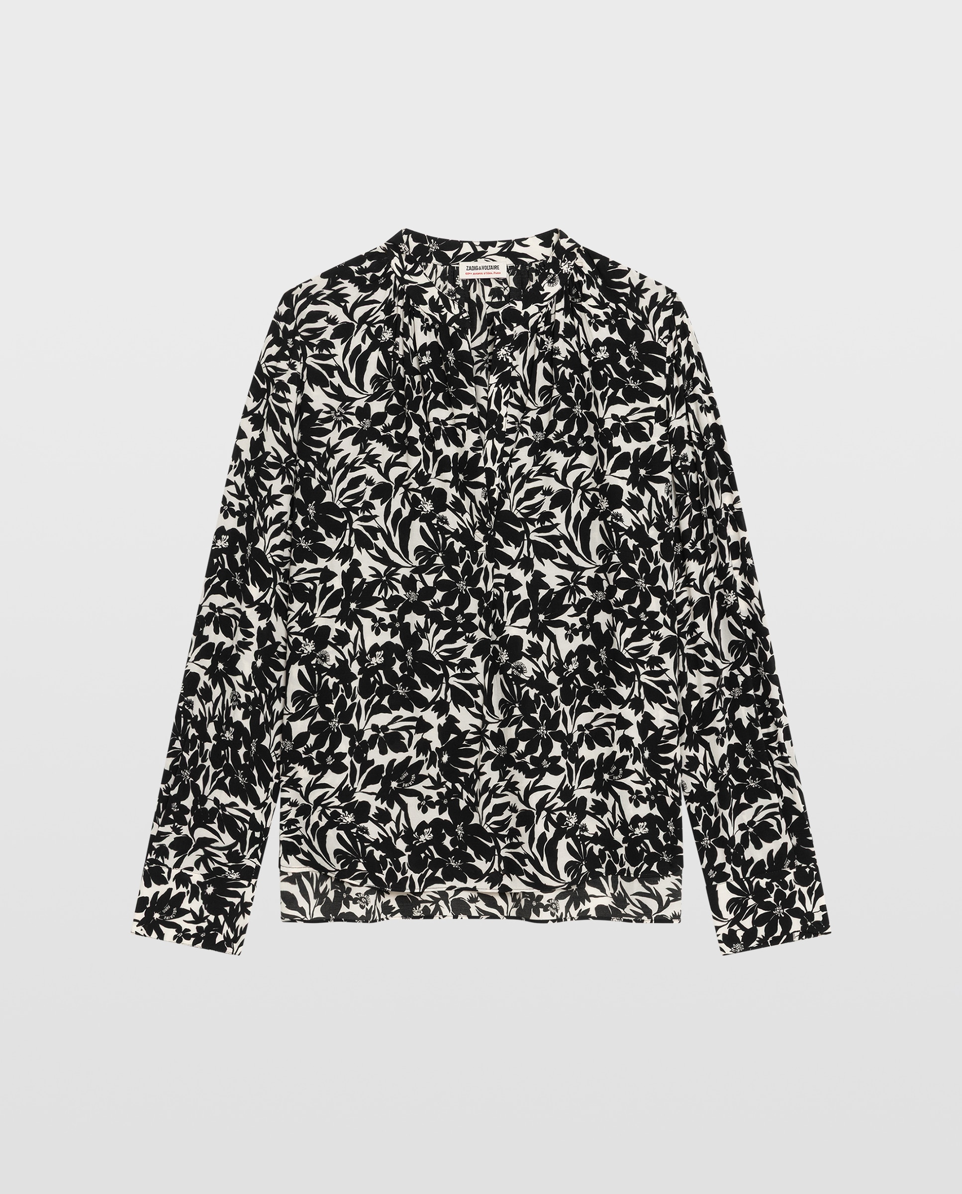 Blusa de mujer de viscosa estampada con mangas largas - Zadig & Voltaire - Negro Negro-4