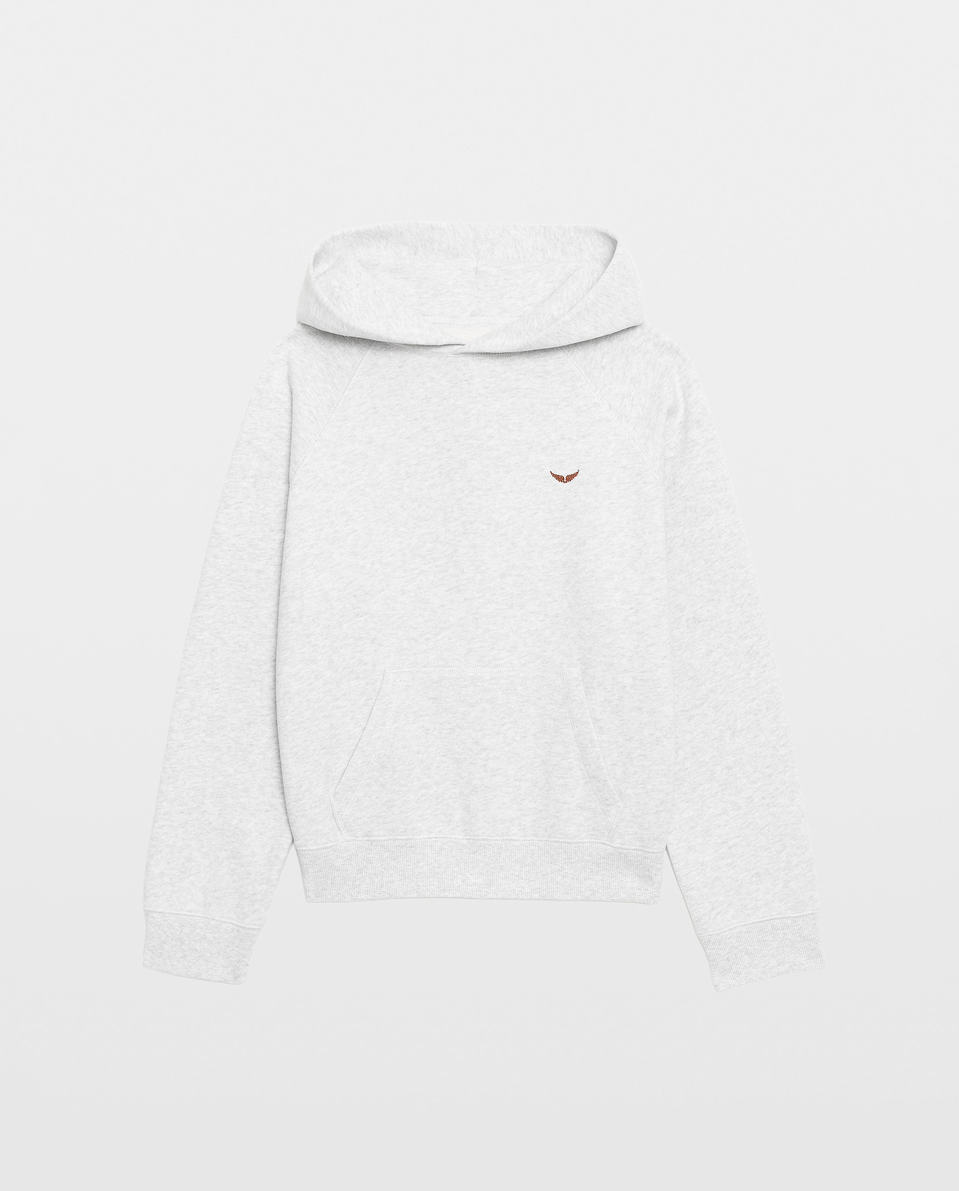 Sudadera de mujer con capucha y manga larga, con estampado de caballo y alas de strass, de algodón - Zadig & Voltaire - Gris claro Gris claro-5