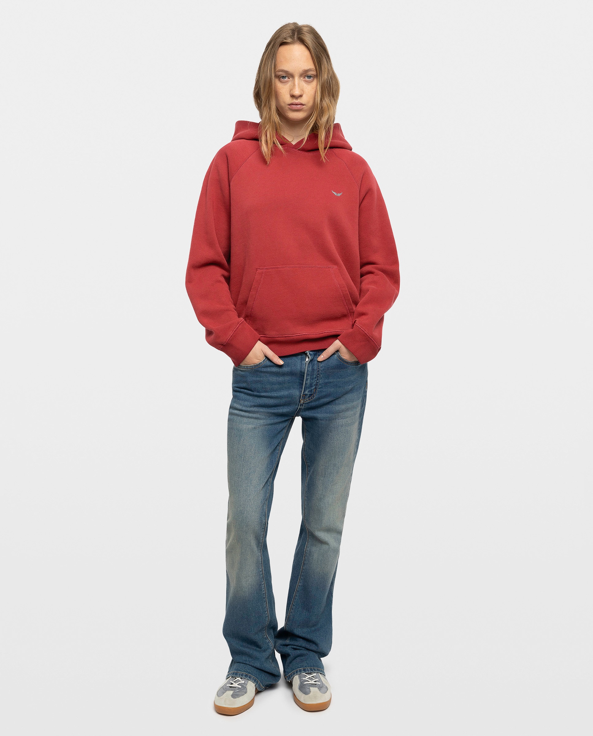 Sudadera de mujer con capucha 100% algodón con strass en la espalda - Zadig & Voltaire - Rojo Rojo-3