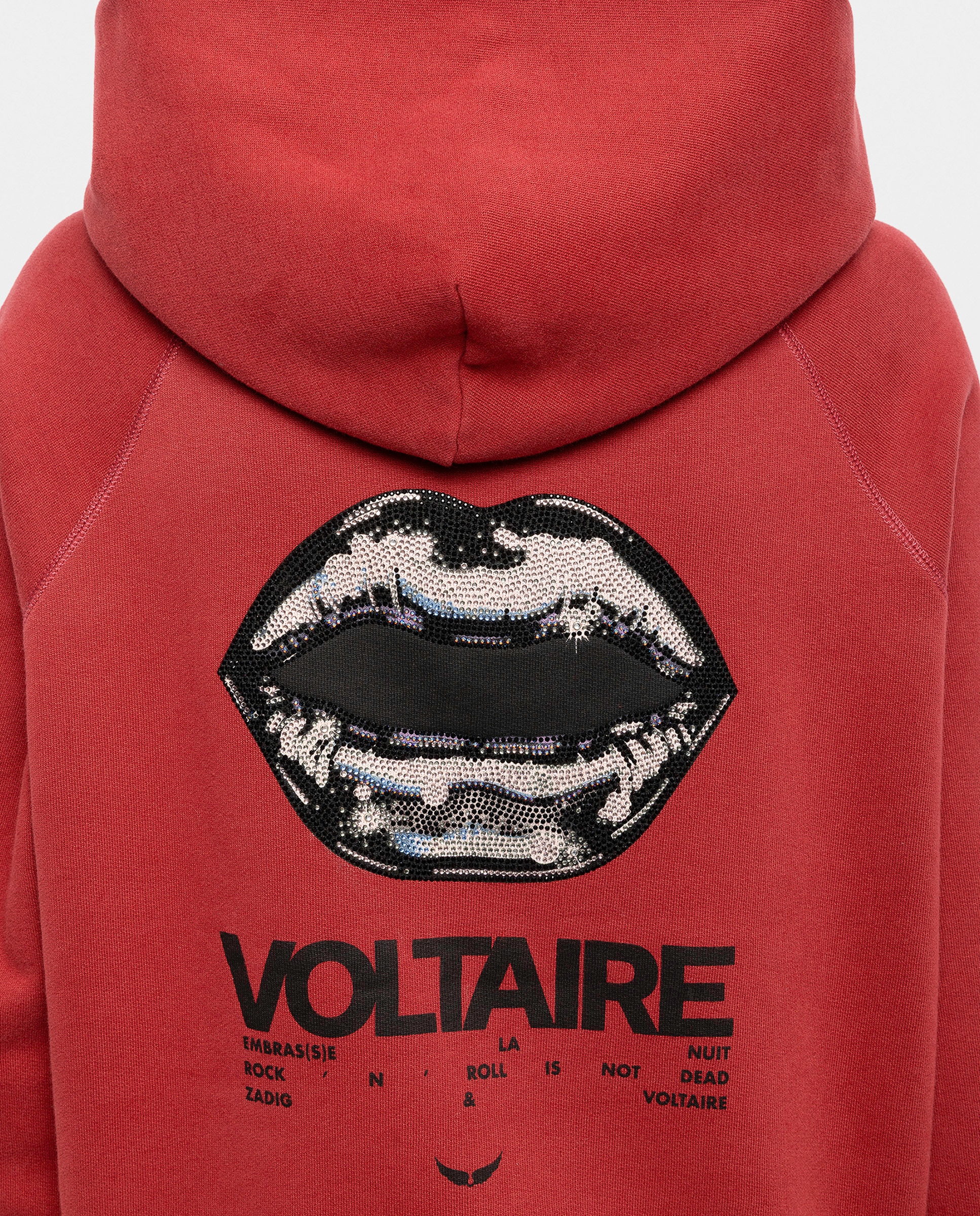 Sudadera de mujer con capucha 100% algodón con strass en la espalda - Zadig & Voltaire - Rojo Rojo-4