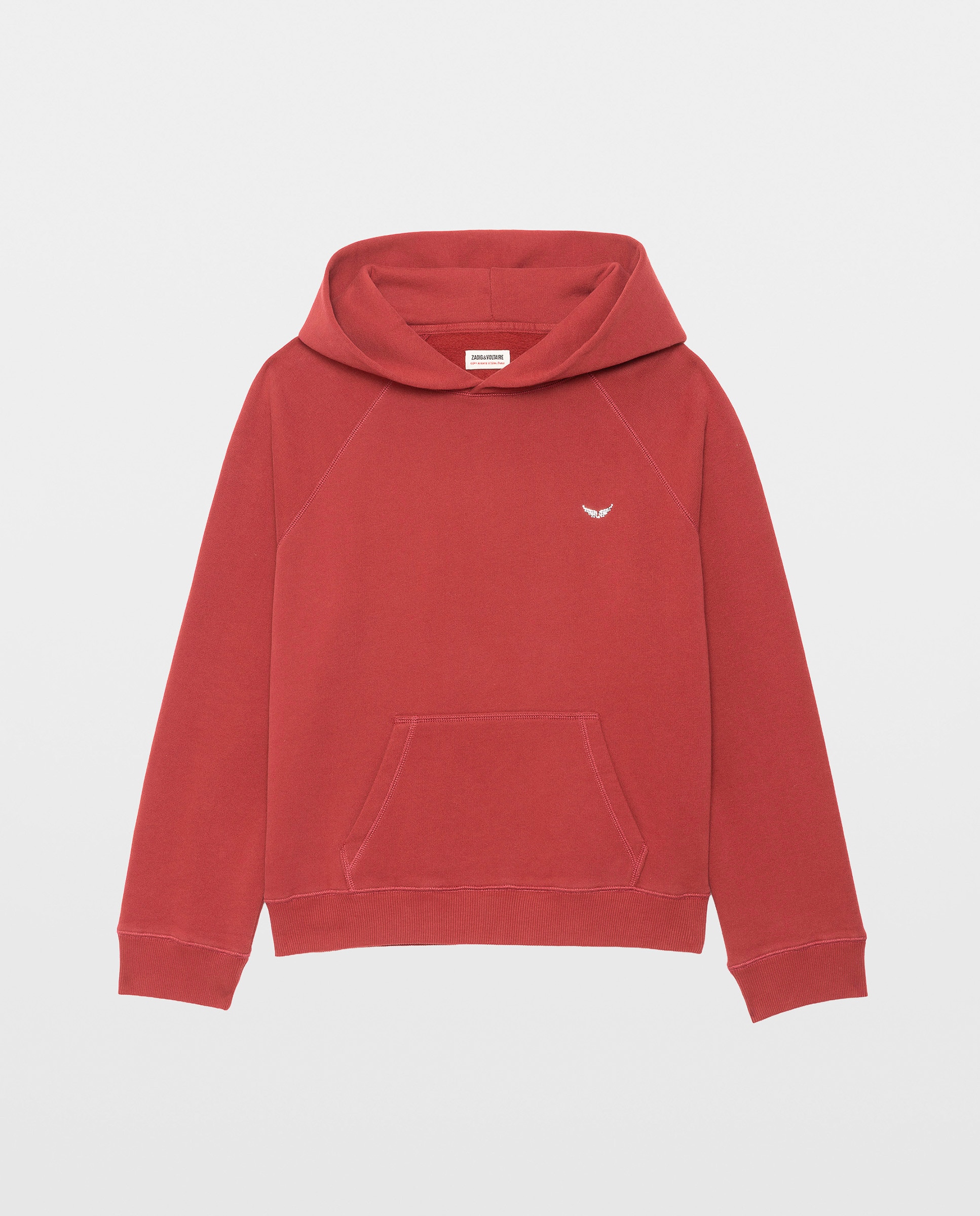 Sudadera de mujer con capucha 100% algodón con strass en la espalda - Zadig & Voltaire - Rojo Rojo-5