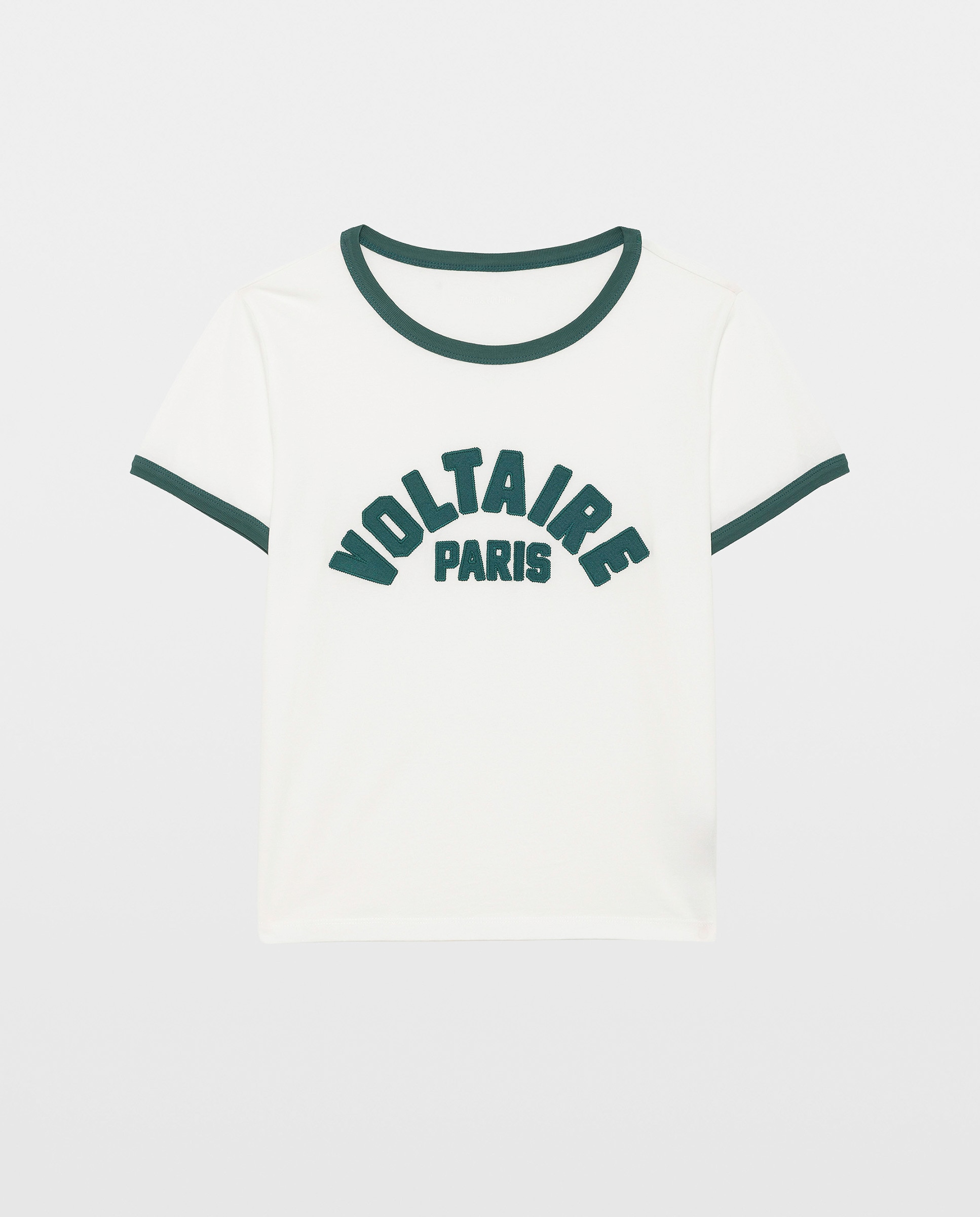 Camiseta de mujer de mangas cortas de cuello redondo de algodón con escritura - Zadig & Voltaire - Blanco Blanco-5