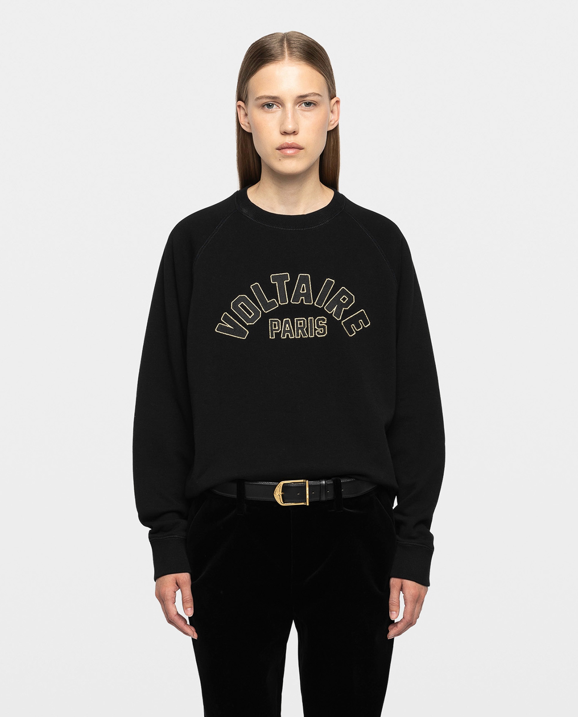 Zadig & Voltaire - Sudadera de mujer de manga larga de algodón con parches bordados.