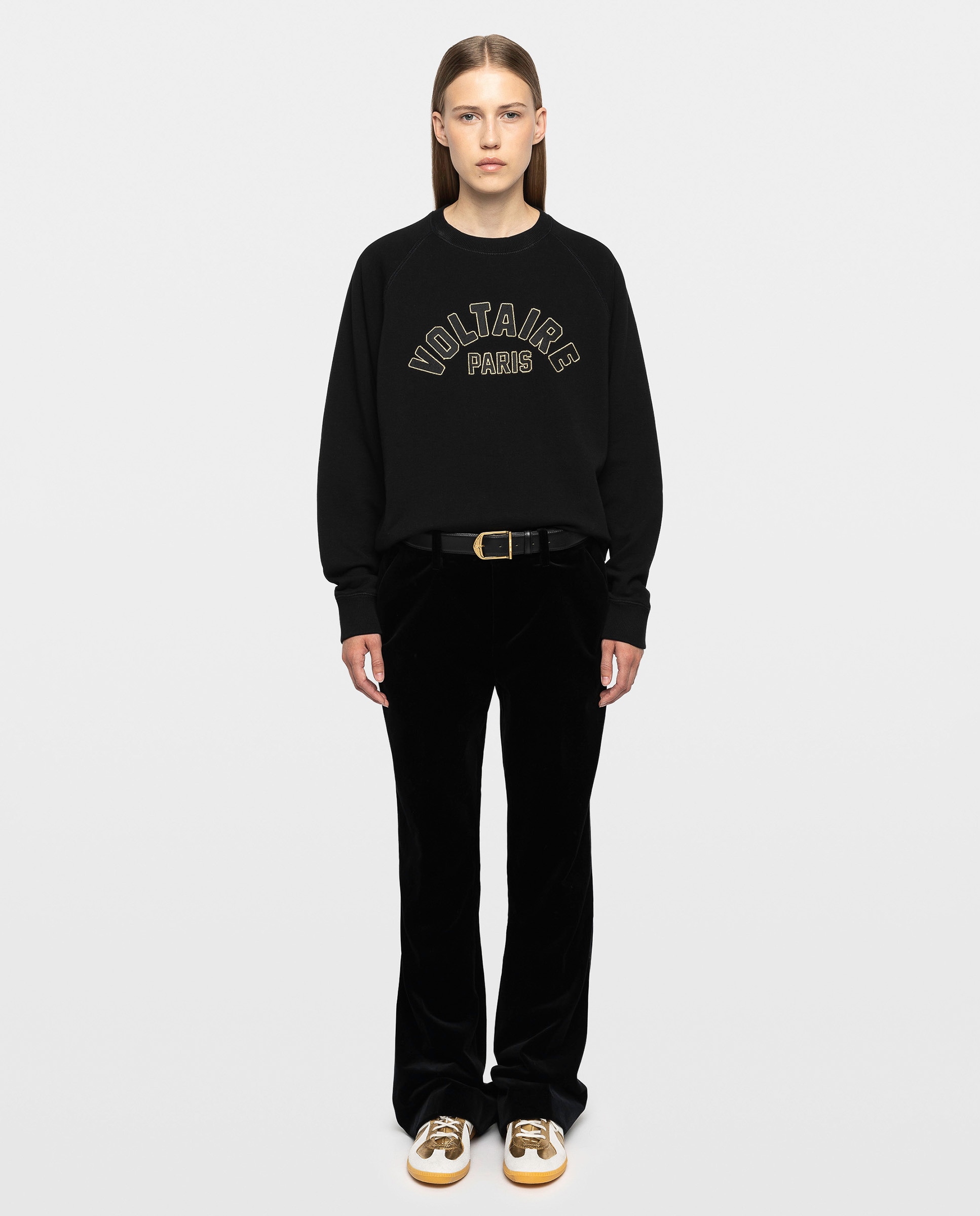 Sudadera de mujer de manga larga de algodón con parches bordados - Zadig & Voltaire - Negro Negro-3