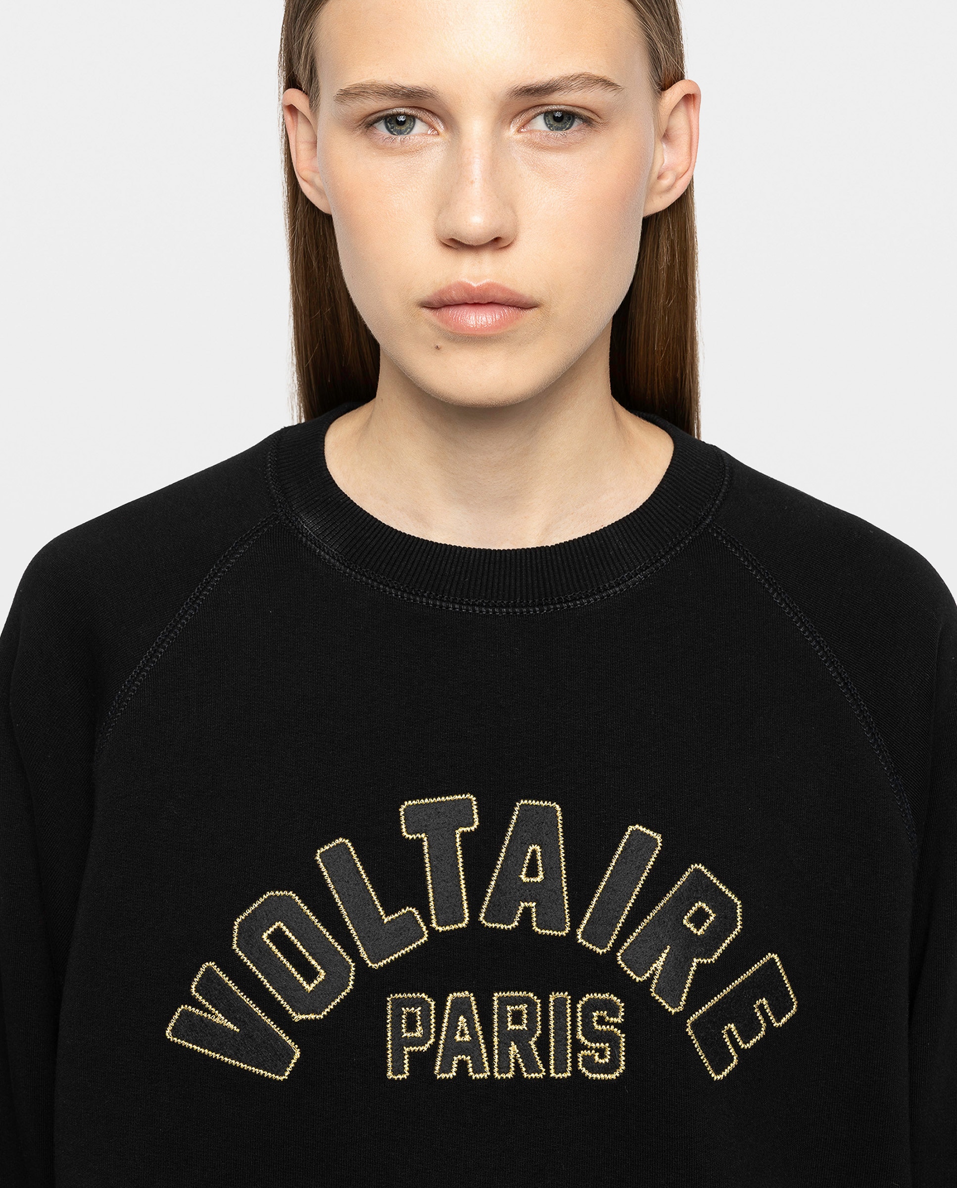 Sudadera de mujer de manga larga de algodón con parches bordados - Zadig & Voltaire - Negro Negro-4