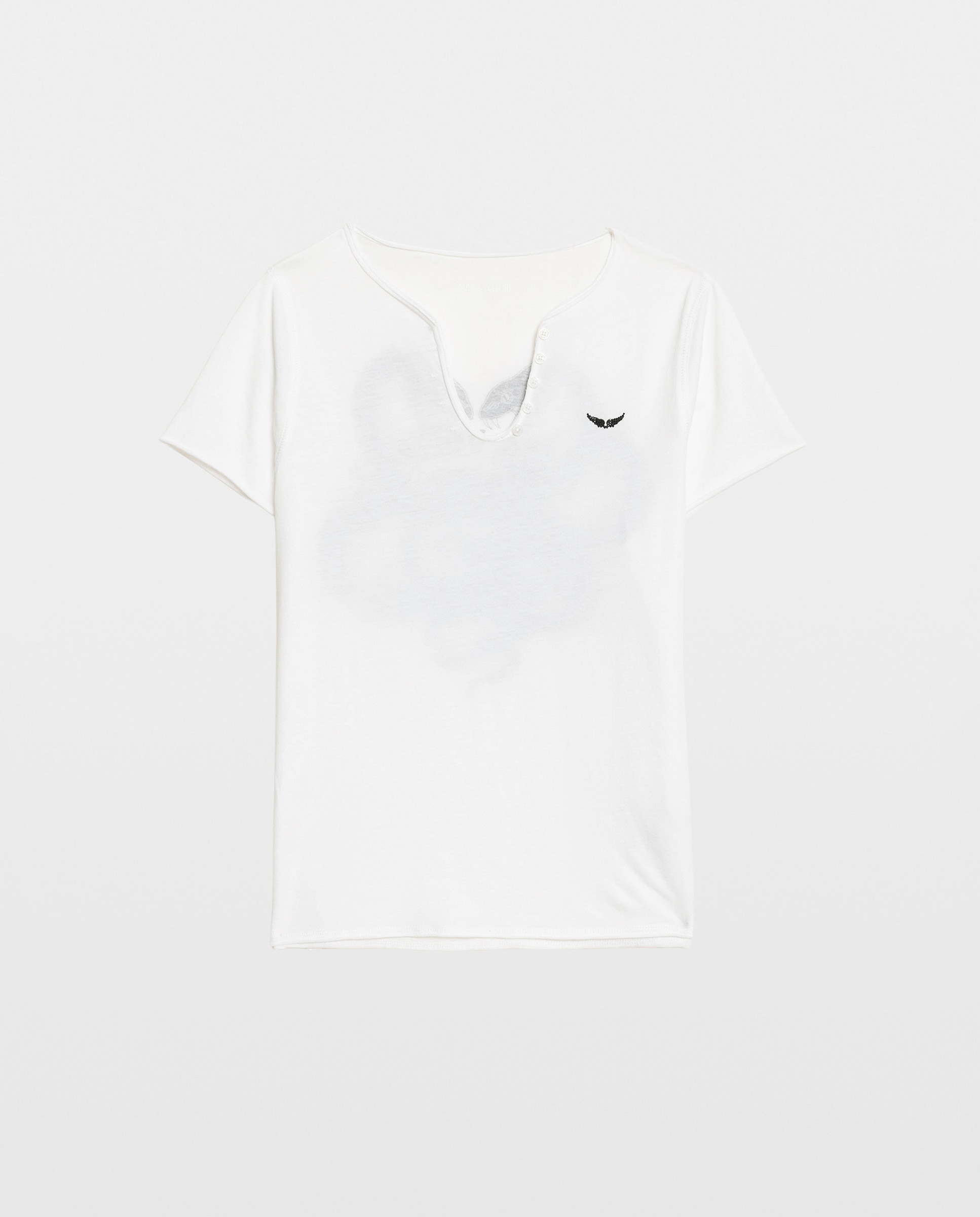 Camiseta de mujer tunecina de manga corta de algodón con estampado de serpientes - Zadig & Voltaire - Blanco Blanco-5
