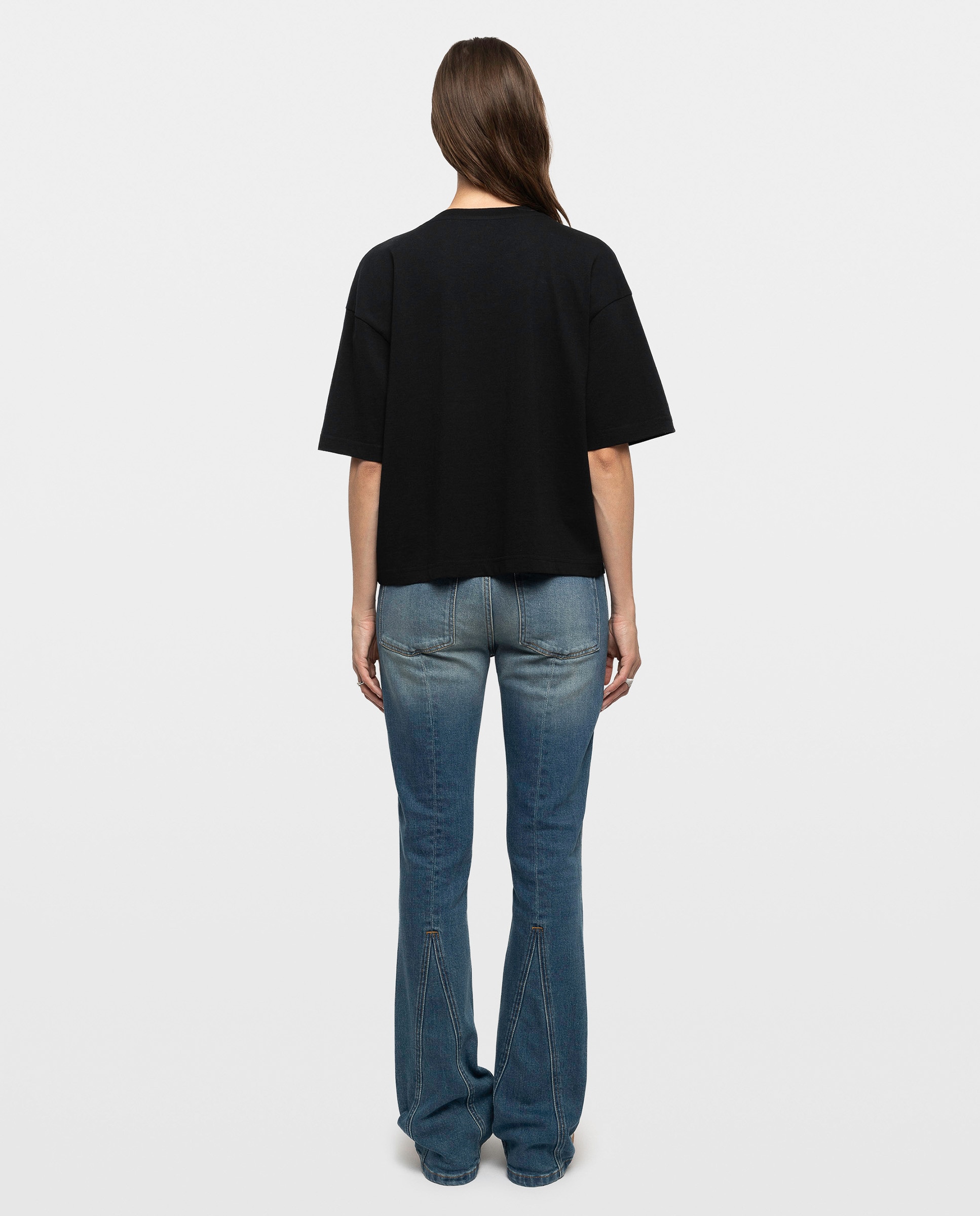 Camiseta de mujer de manga corta de algodón con corazón de strass - Zadig & Voltaire - Negro Negro-2