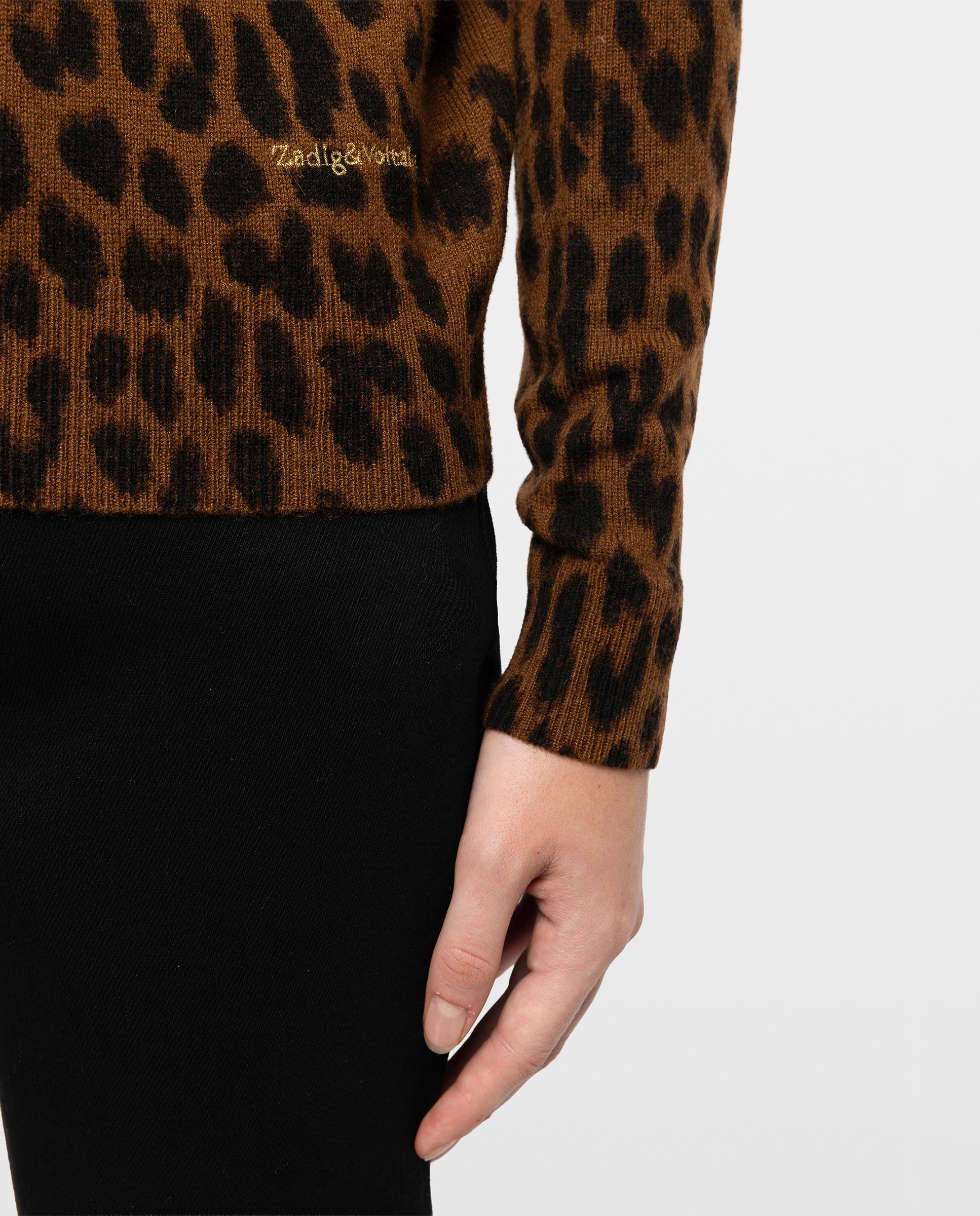 Cárdigan de punto de mujer con estampado de leopardo y abotonado - Zadig & Voltaire - Marrón oscuro Marrón oscuro-4
