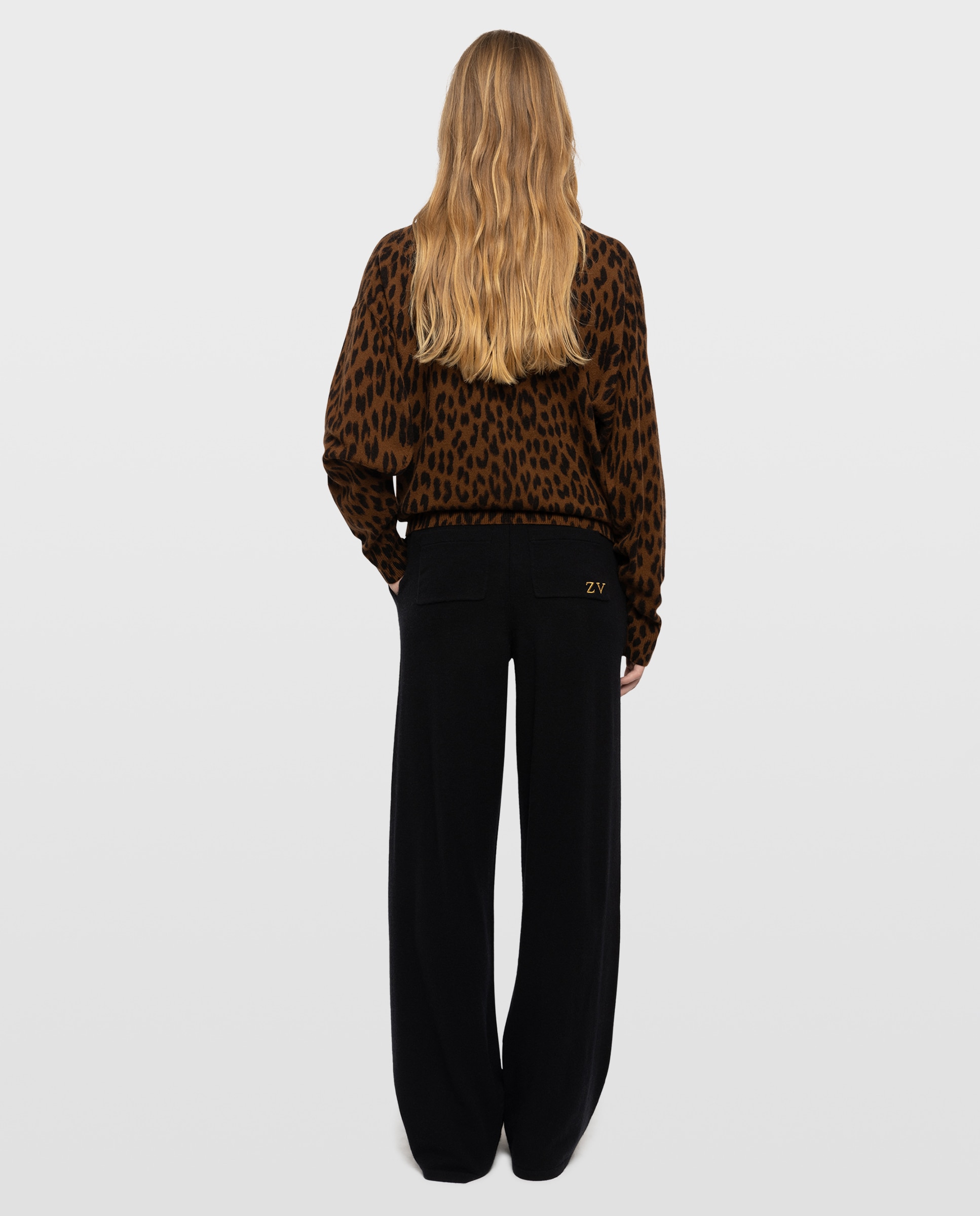 Pantalones jogger de punto de mujer rectos cintura baja - Zadig & Voltaire - Negro Negro-2