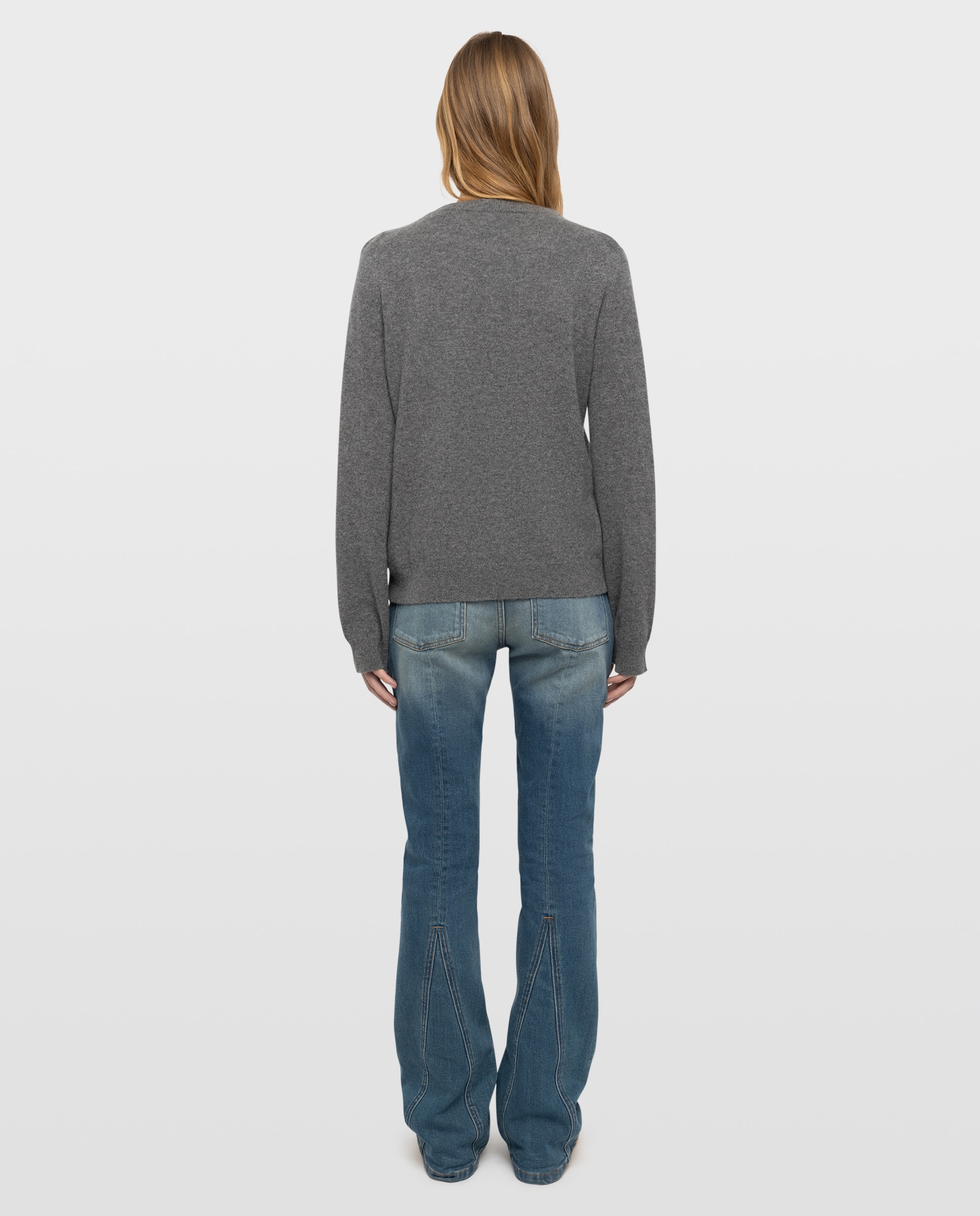 Jersey de mujer 100% cachemira de manga larga con cuello alto - Zadig & Voltaire - Gris Gris-2