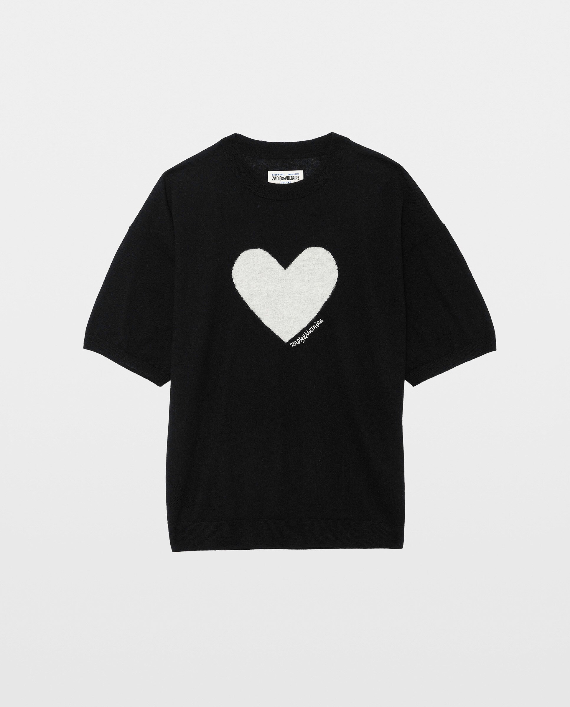 Jersey de mujer 100% cachemira de mangas cortas y cuello redondo - Zadig & Voltaire - Negro Negro-5