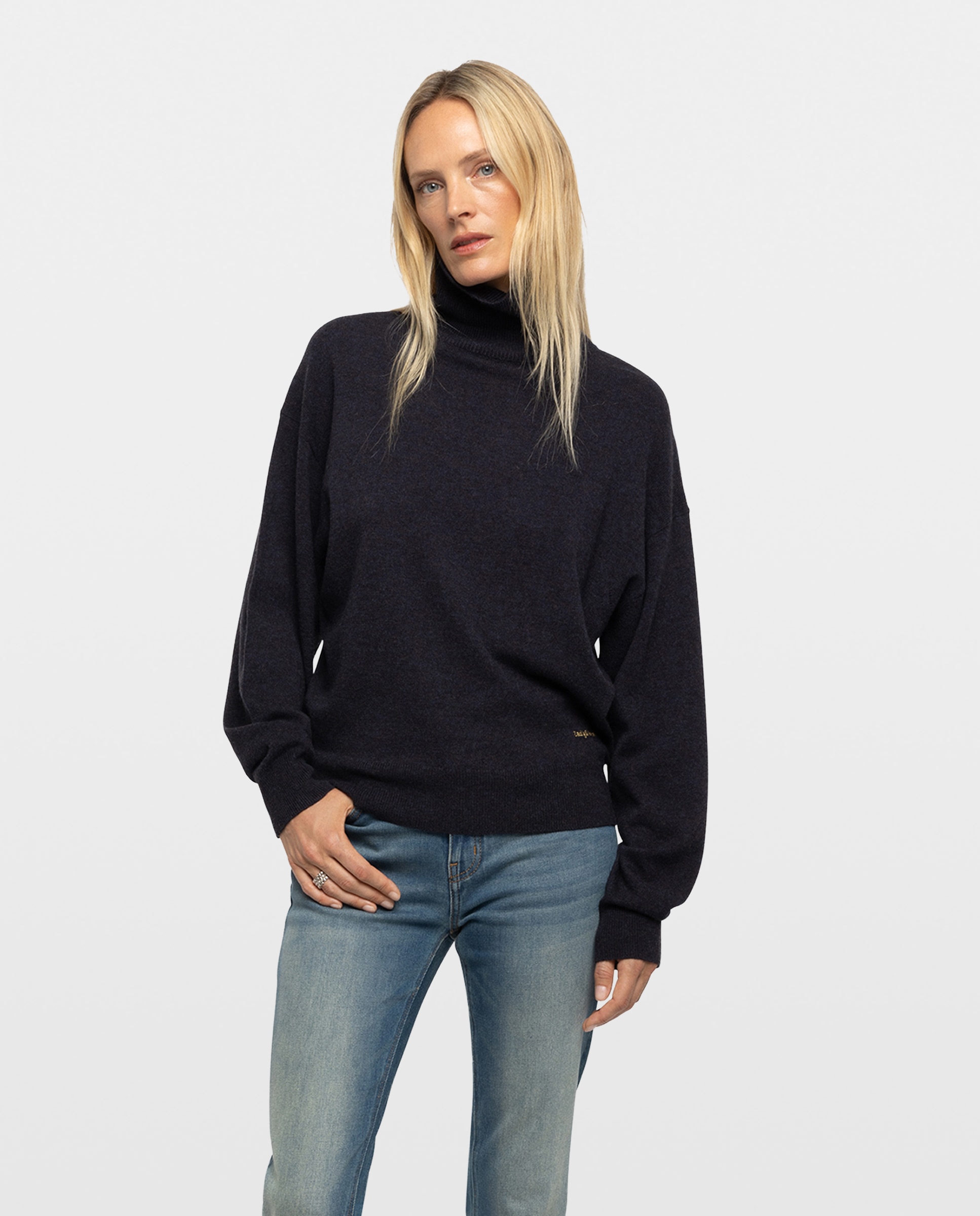 Jersey de mujer de cuello alto y manga larga - Zadig & Voltaire - Azul marino Azul marino-1