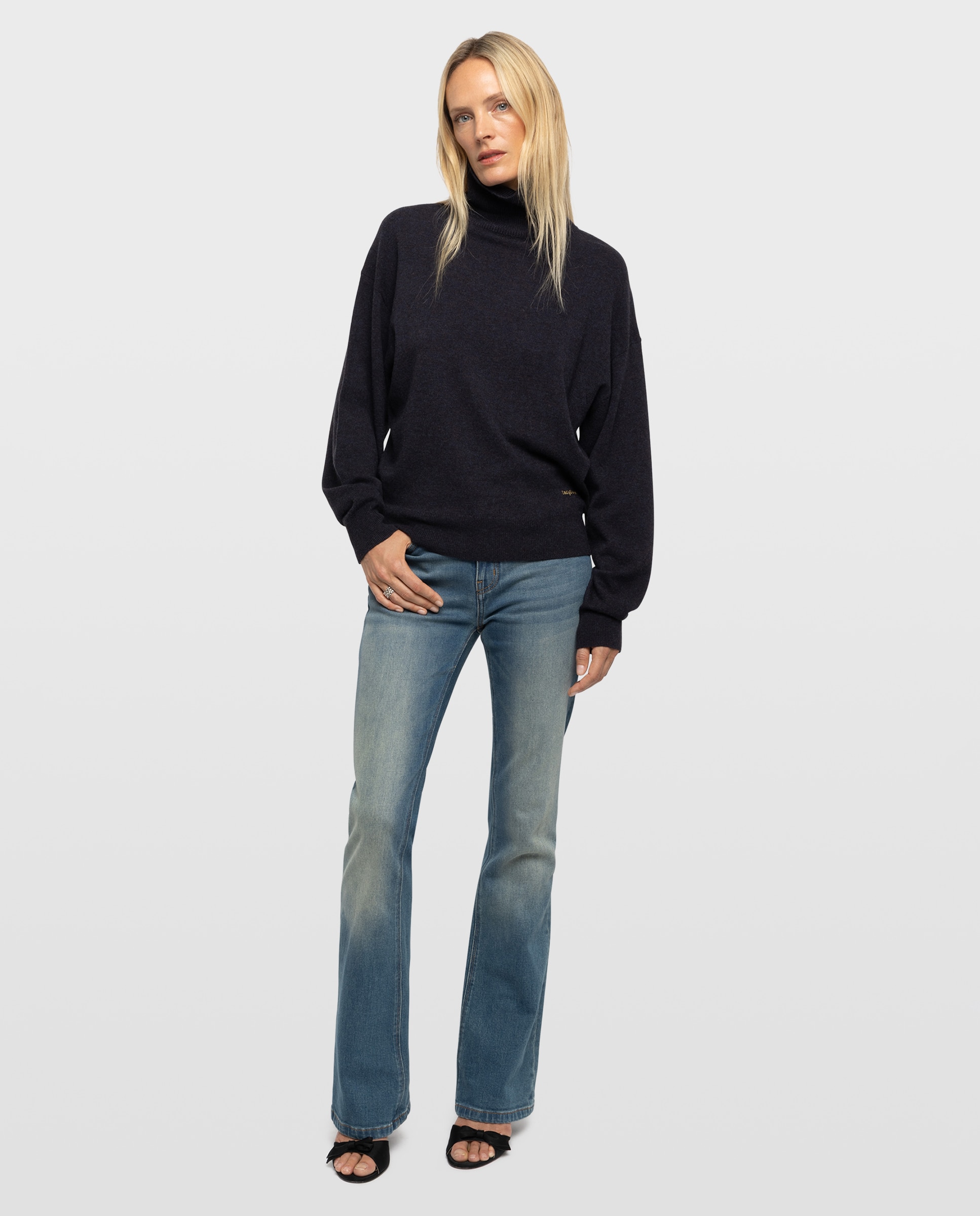 Jersey de mujer de cuello alto y manga larga - Zadig & Voltaire - Azul marino Azul marino-3