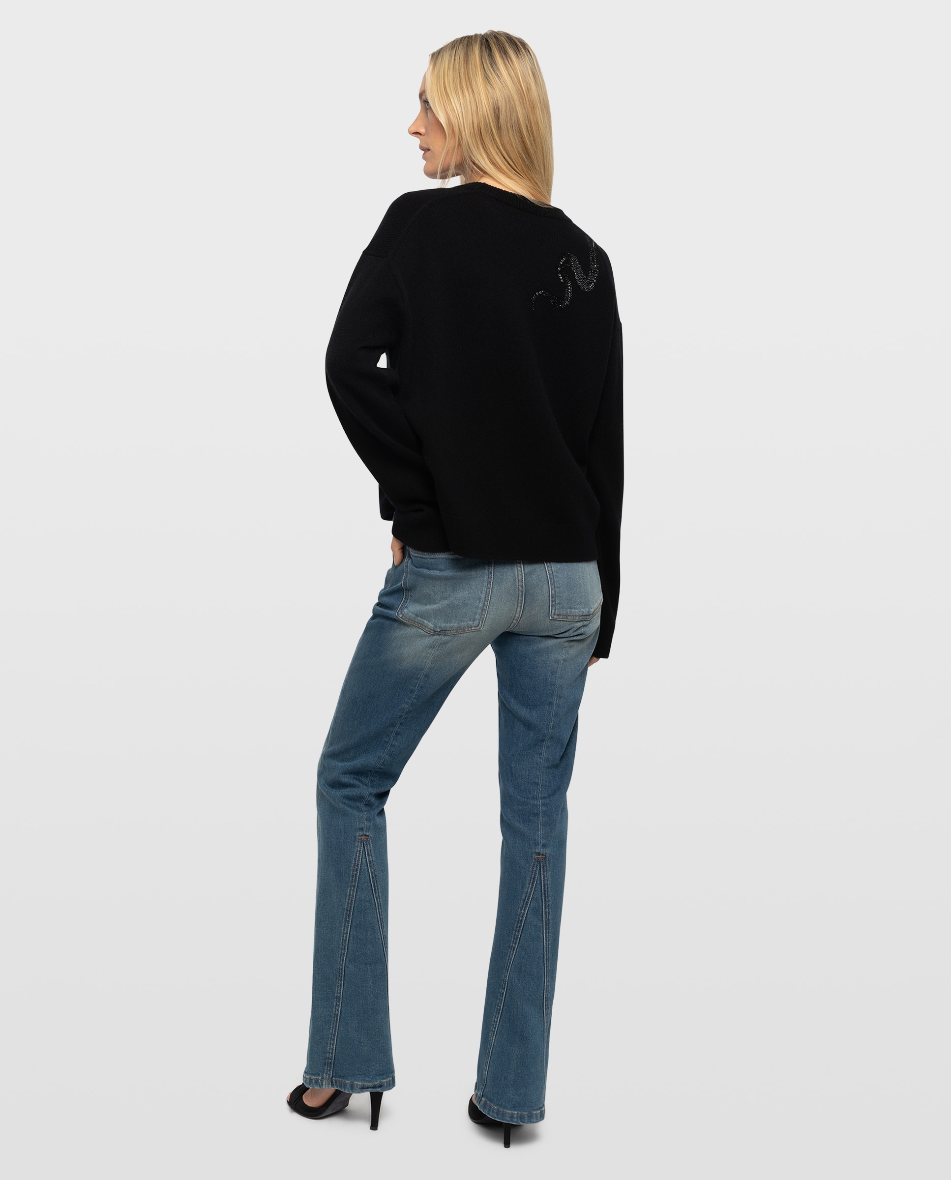 Jersey de mujer de cuello redondo y mangas largas con serpiente - Zadig & Voltaire - Negro Negro-2