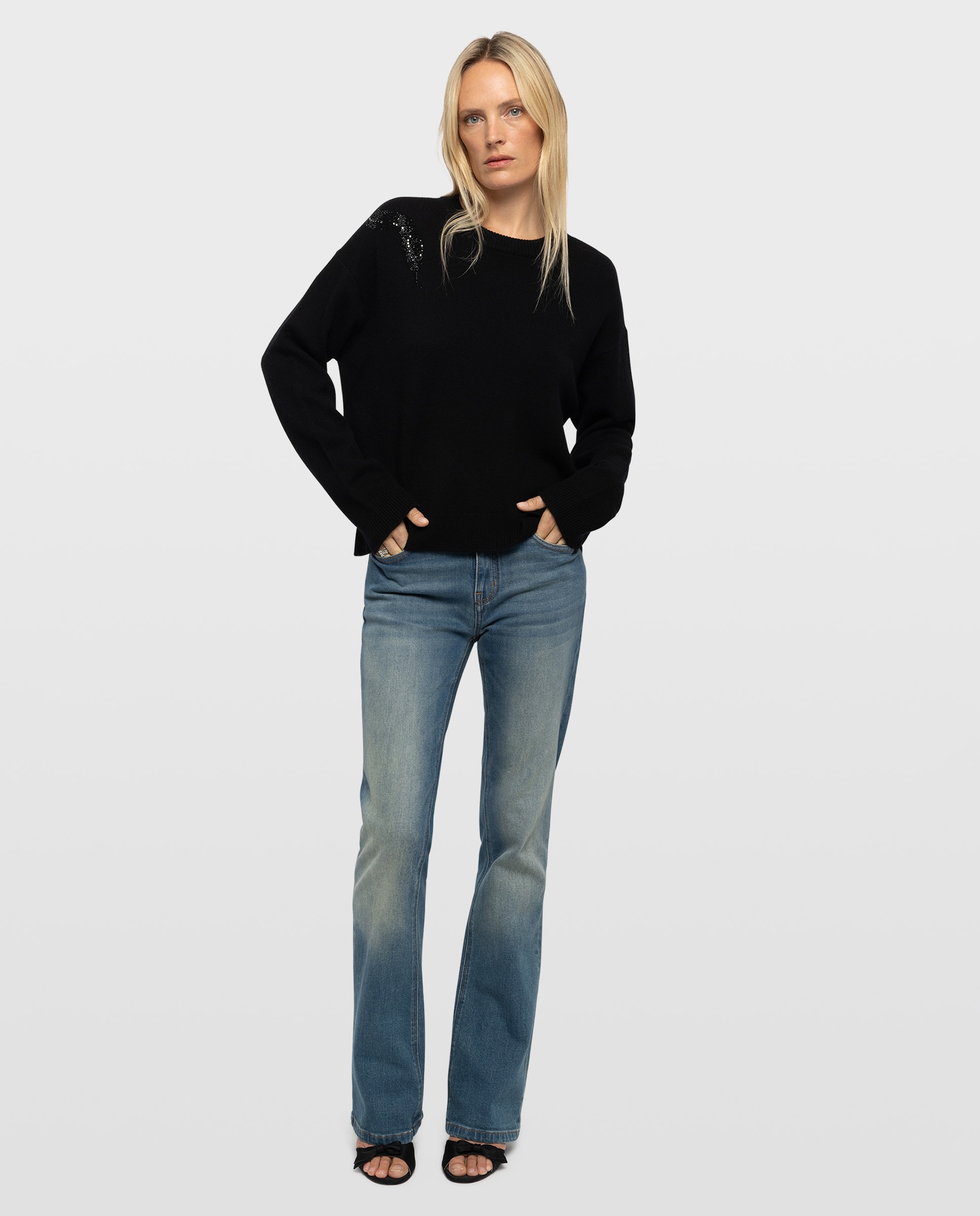 Jersey de mujer de cuello redondo y mangas largas con serpiente - Zadig & Voltaire - Negro Negro-3