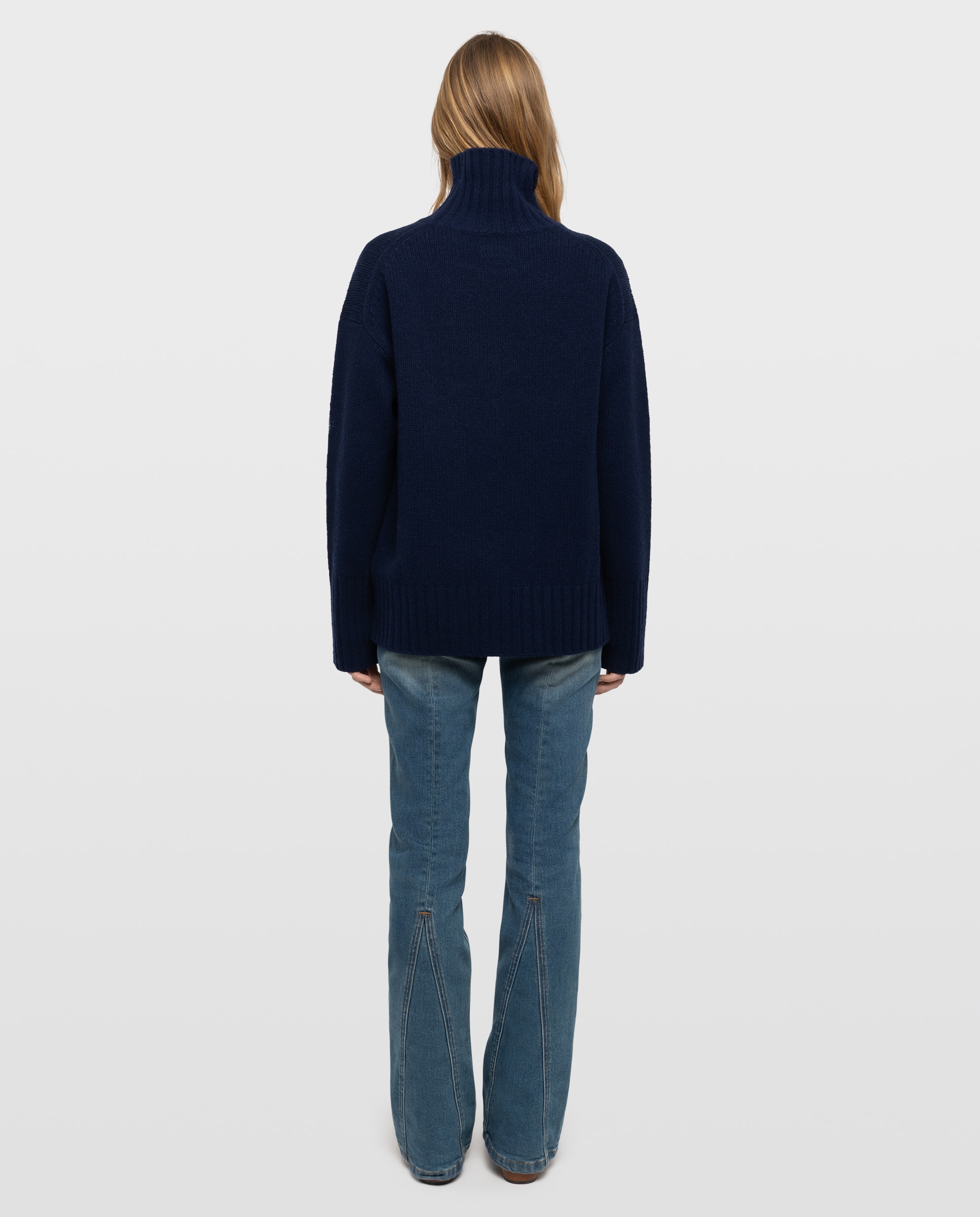 Jersey de mujer 100% lana merino de cuello alto - Zadig & Voltaire - Azul marino Azul marino-2