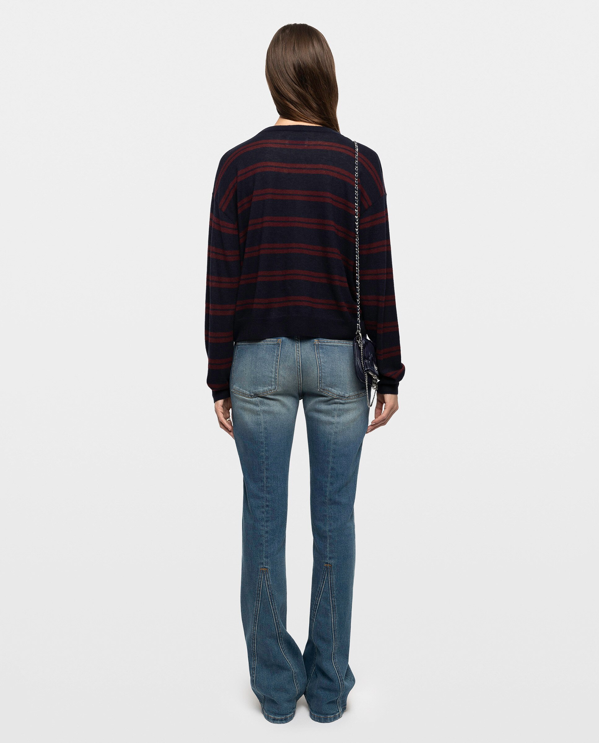 Jersey de mujer 100% cachemira con manga corta - Zadig & Voltaire - Azul marino Azul marino-2