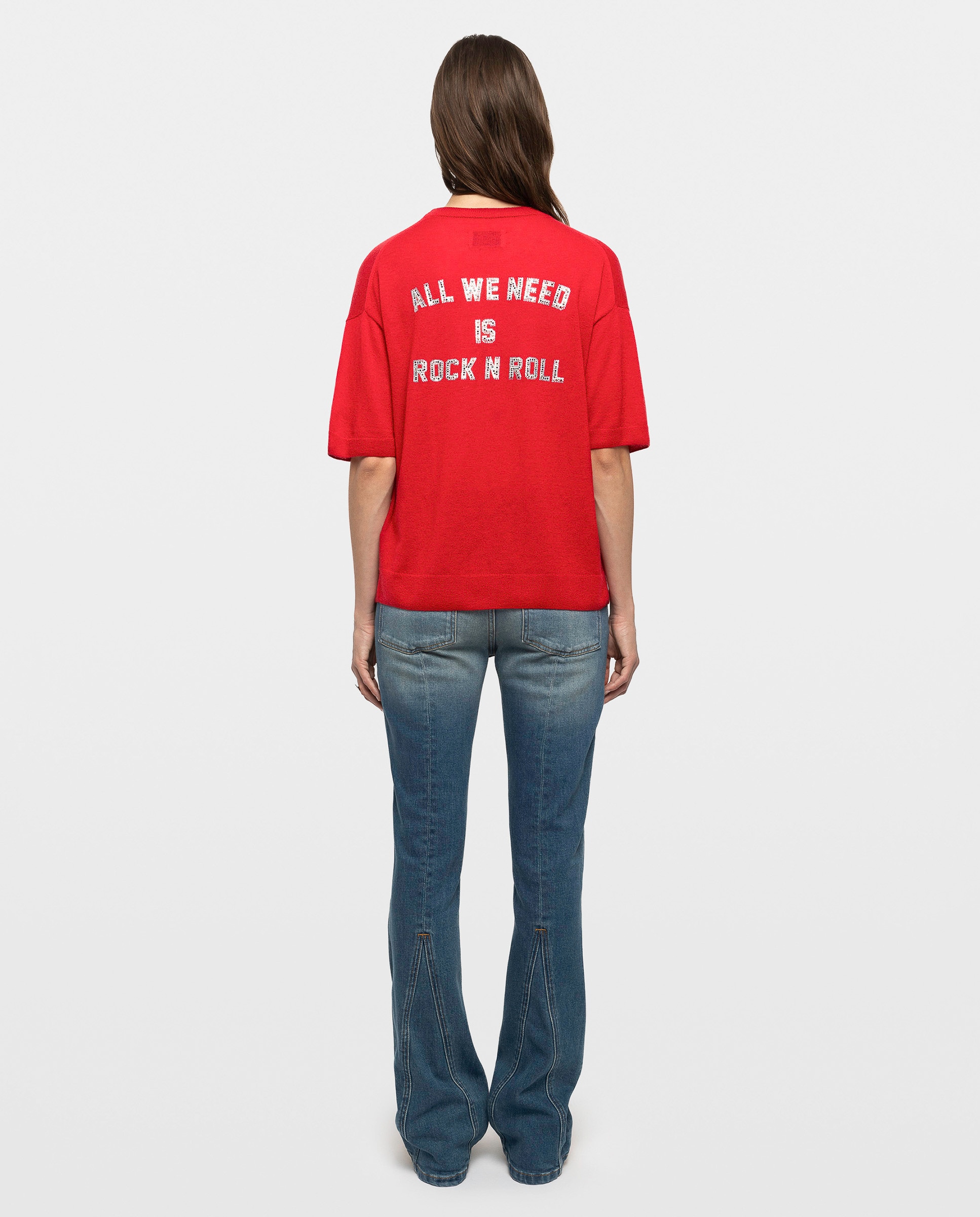 Jersey de mujer 100% cachemira con mangas cortas - Zadig & Voltaire - Rojo Rojo-2