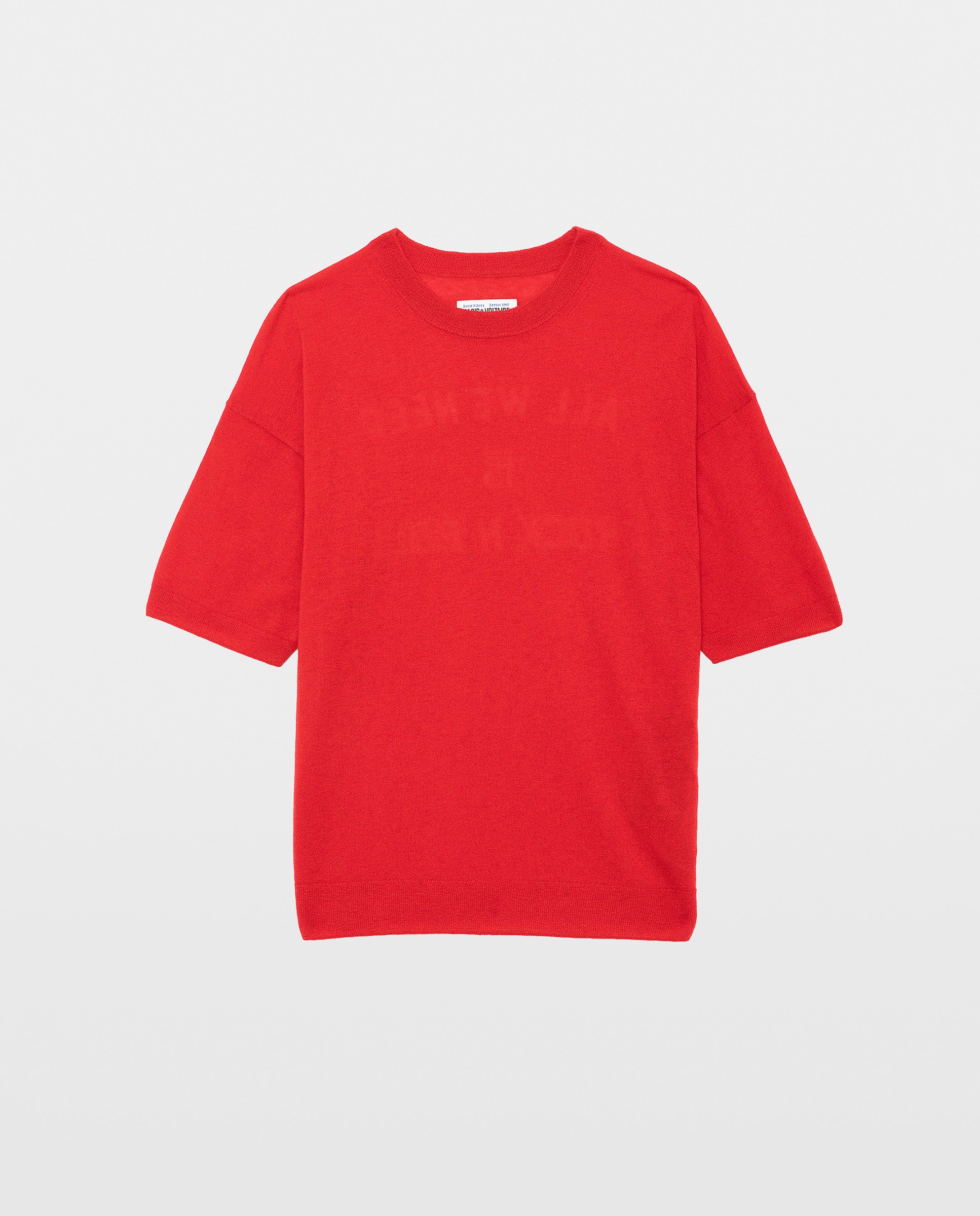 Jersey de mujer 100% cachemira con mangas cortas - Zadig & Voltaire - Rojo Rojo-5