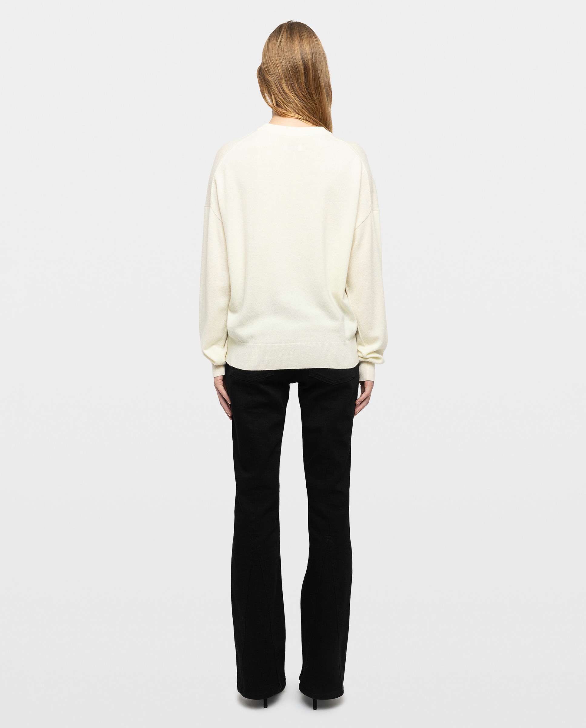Jersey de mujer de cuello redondo, mangas largas y personalización - Zadig & Voltaire - Blanco Blanco-2