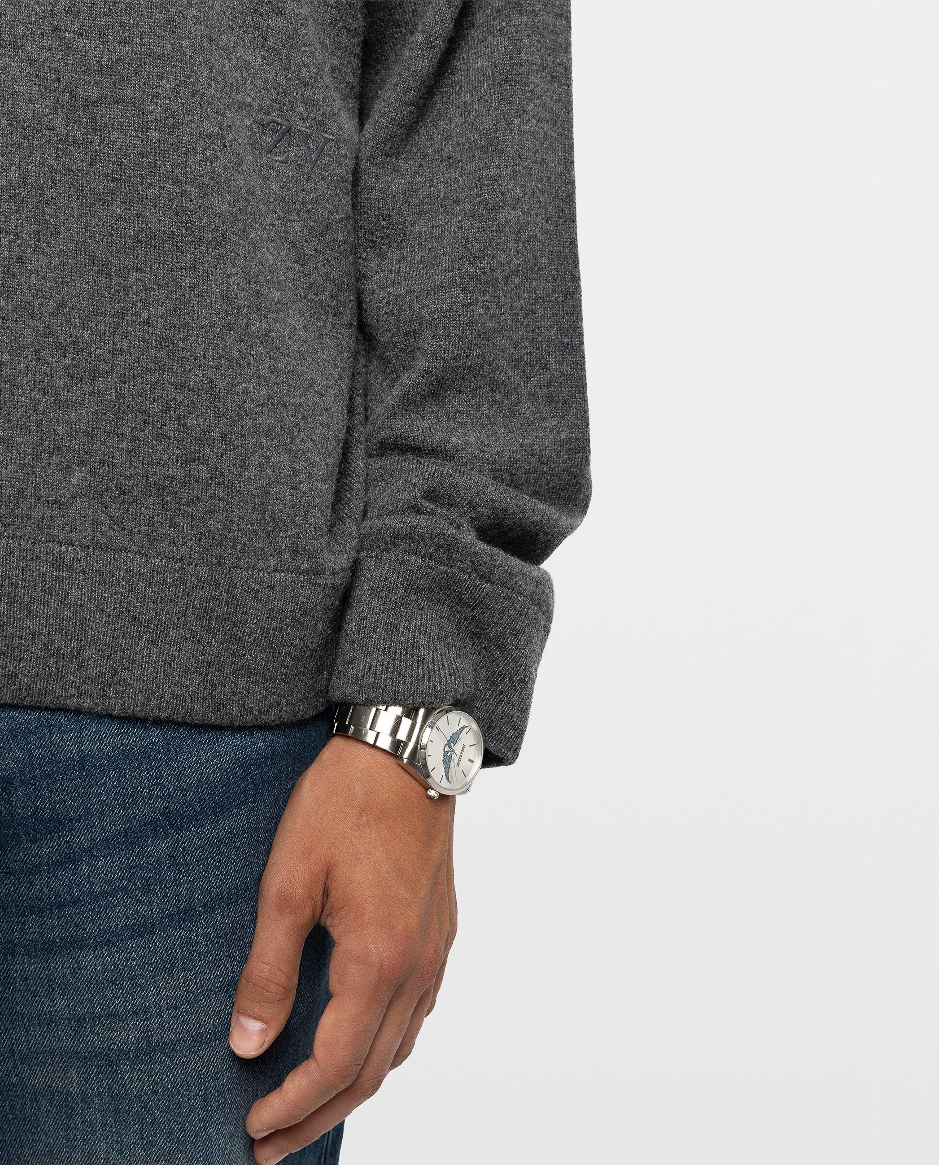 Jersey de hombre de cuello redondo y manga larga - Zadig & Voltaire - Gris Gris-4