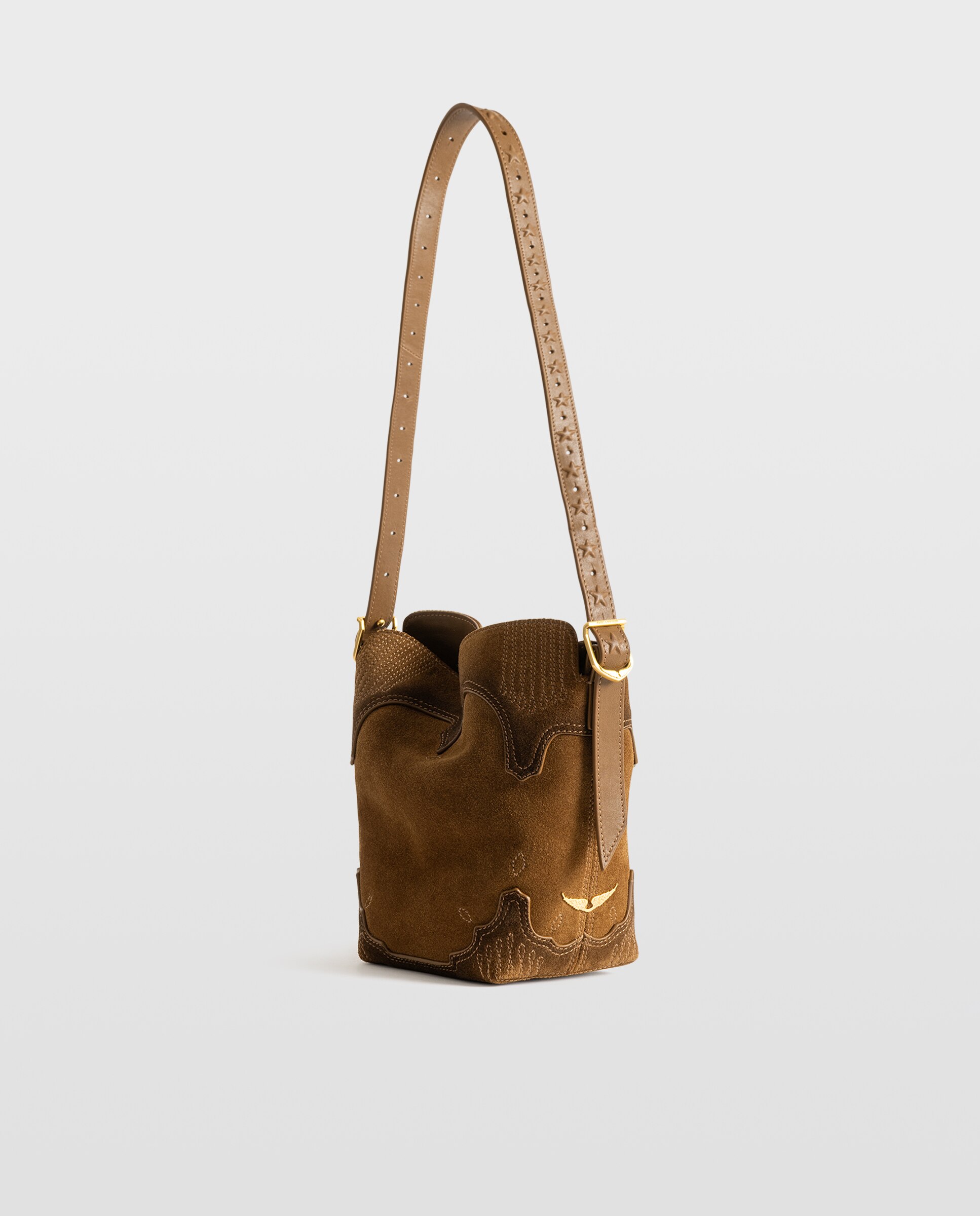 Bolso de hombro baby jane western de ante con efecto envejecido - Zadig & Voltaire - Marrón claro Marrón claro-3