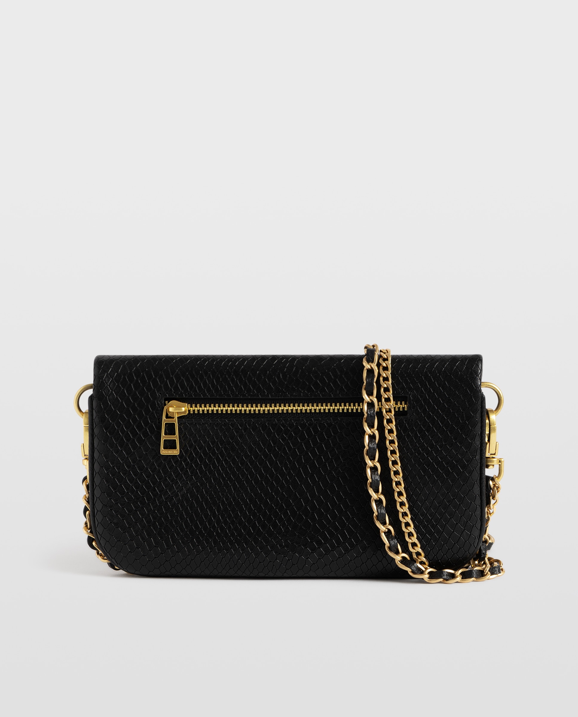 Bolso de mano mini rock mini de piel con efecto pitón y strass - Zadig & Voltaire - Negro Negro-4