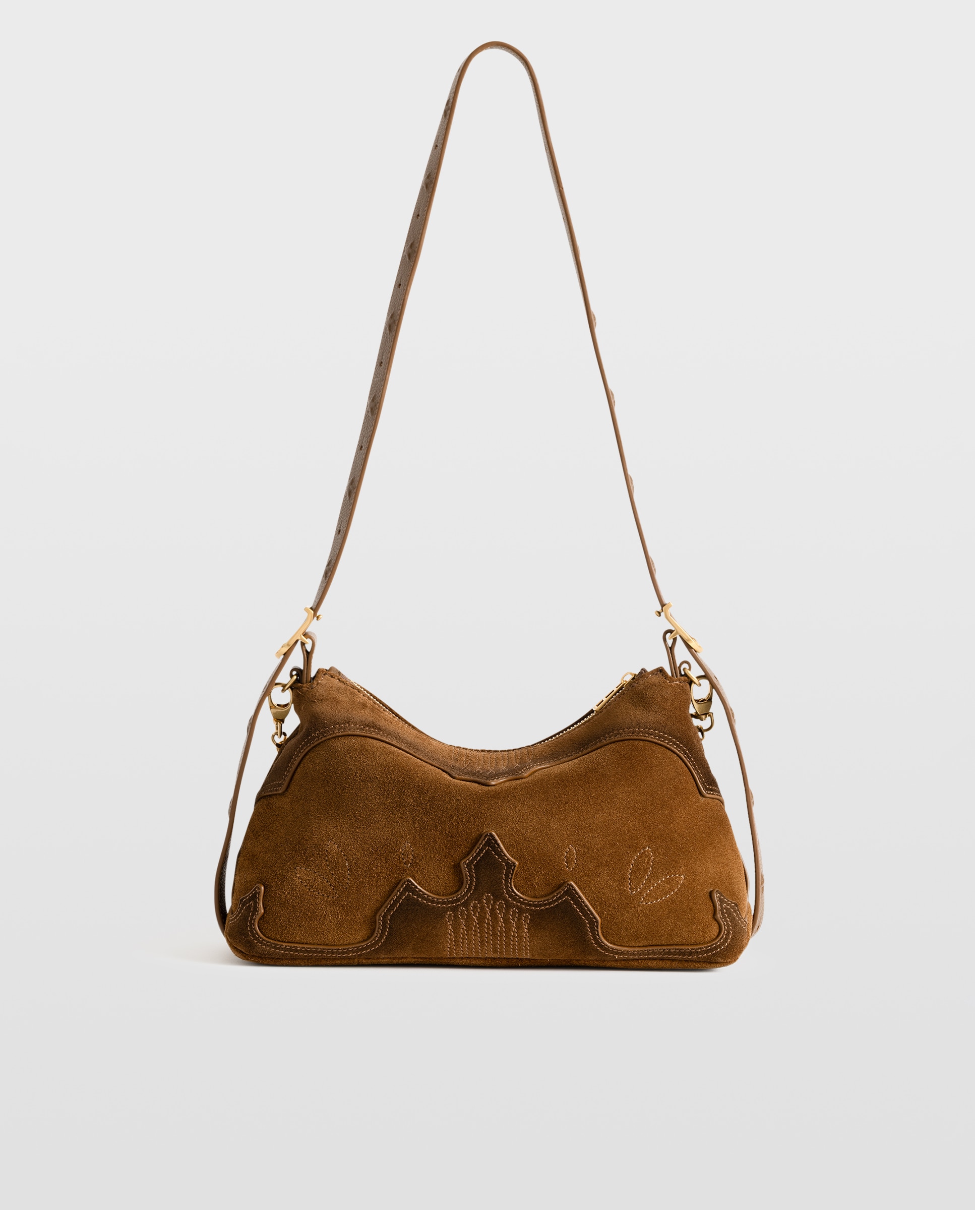 Bandolera mini western de ante con efecto envejecido - Zadig & Voltaire - Marrón claro Marrón claro-4