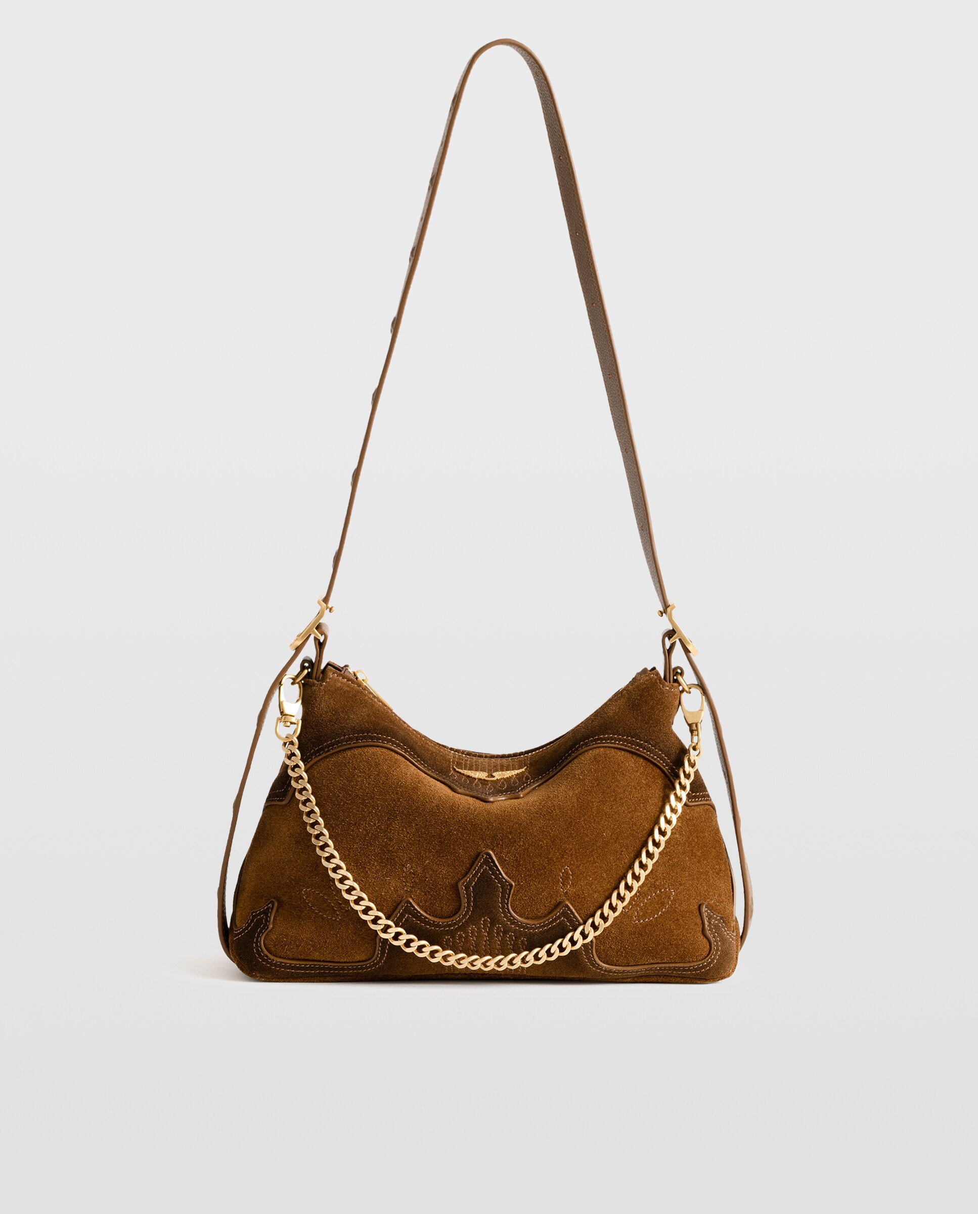Bandolera mini western de ante con efecto envejecido - Zadig & Voltaire - Marrón claro Marrón claro-5