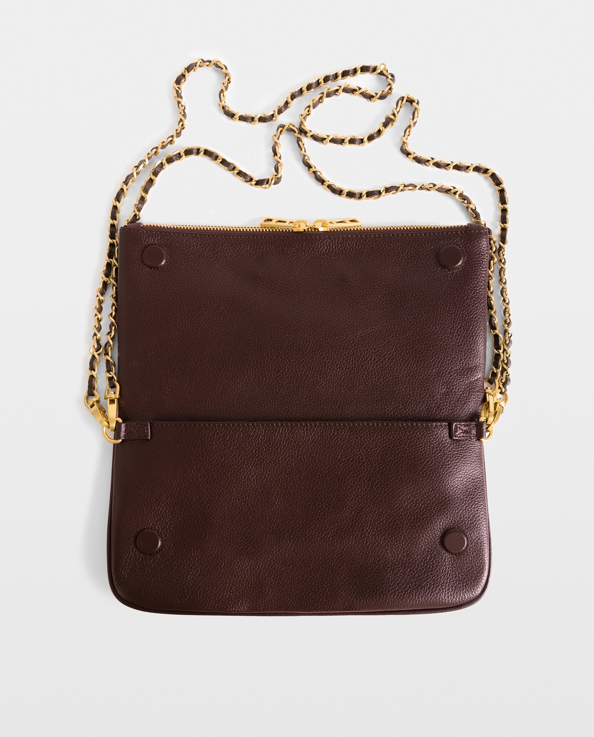 Bolso de mano rock de cuero granulado con doble cadena y strass - Zadig & Voltaire - Morado Morado-6