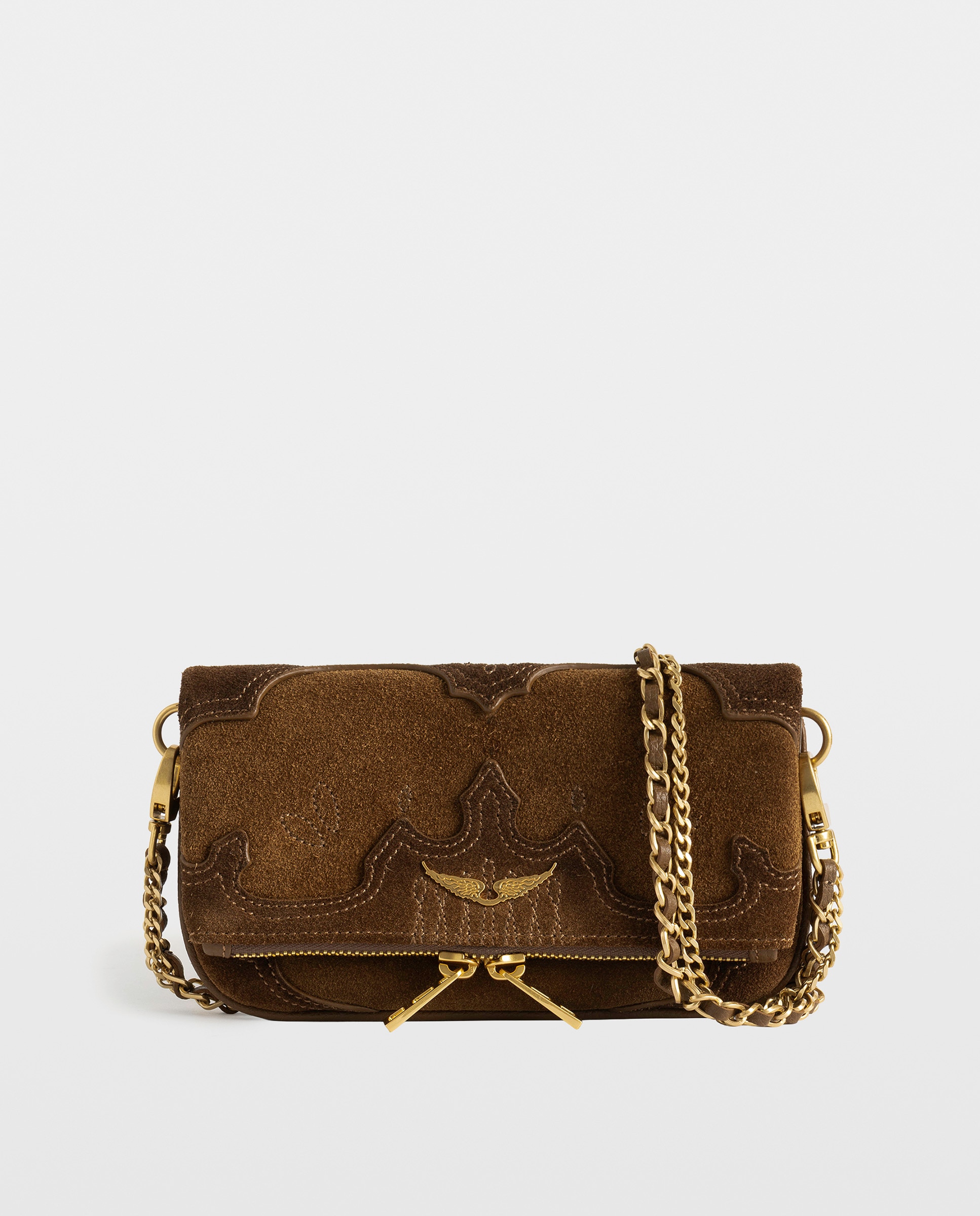 Bolso de mano western mini de ante con efecto desgastado - Zadig & Voltaire - Marrón claro Marrón claro-1