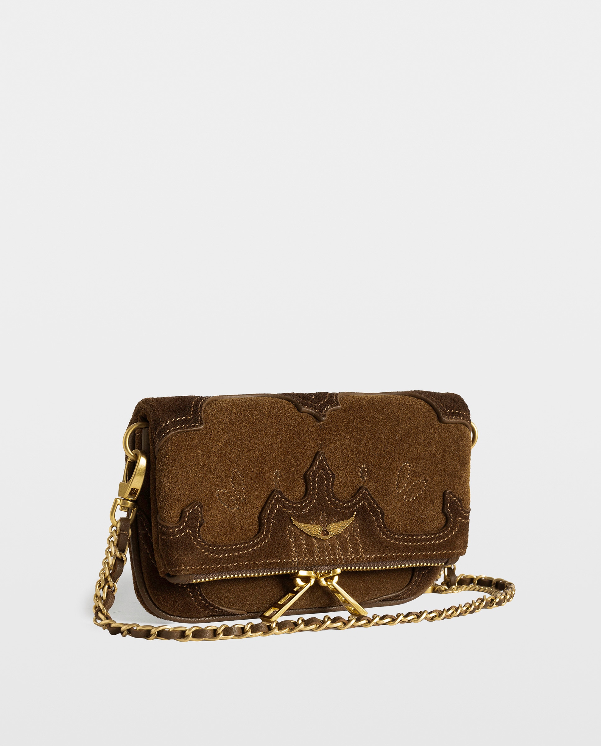 Bolso de mano western mini de ante con efecto desgastado - Zadig & Voltaire - Marrón claro Marrón claro-3
