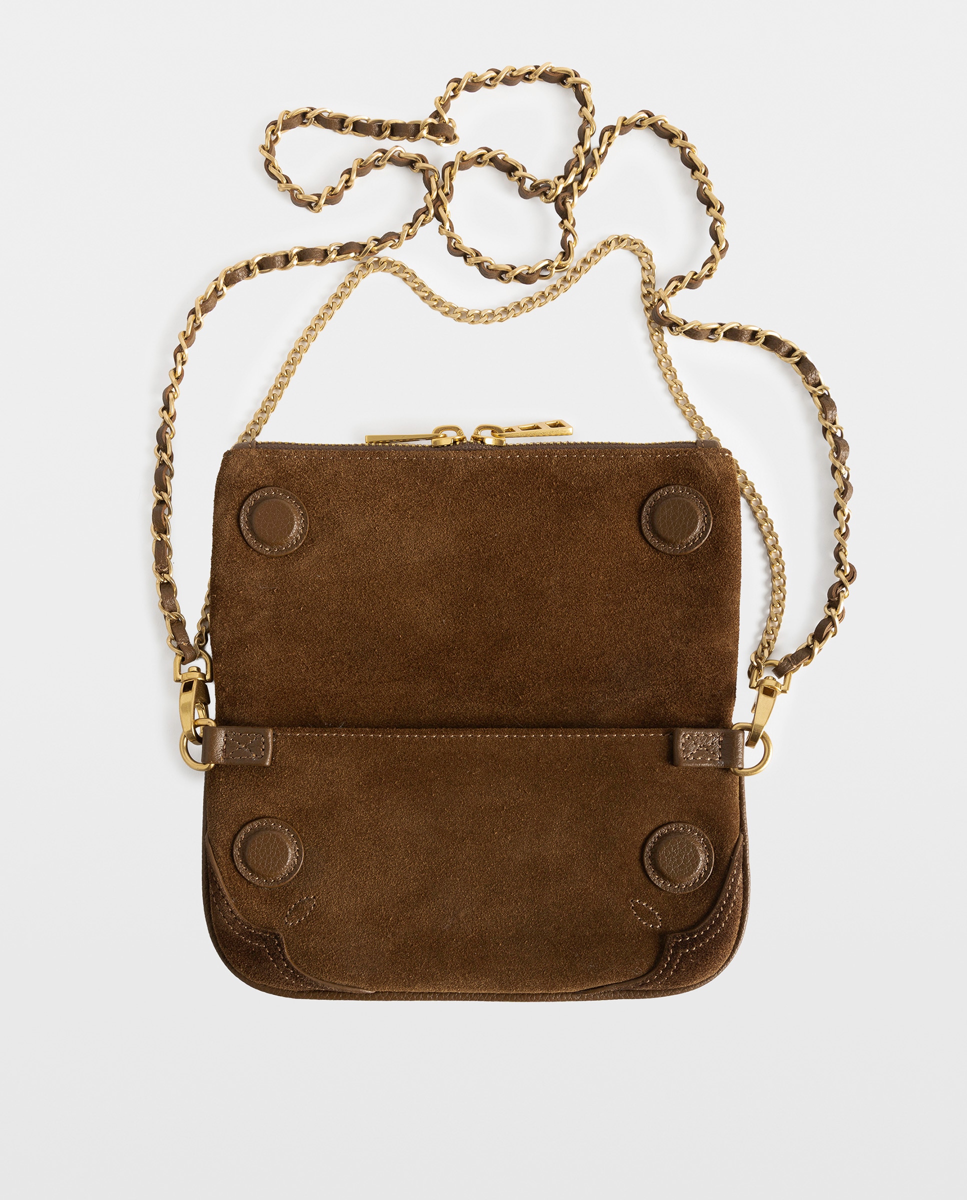 Bolso de mano western mini de ante con efecto desgastado - Zadig & Voltaire - Marrón claro Marrón claro-5