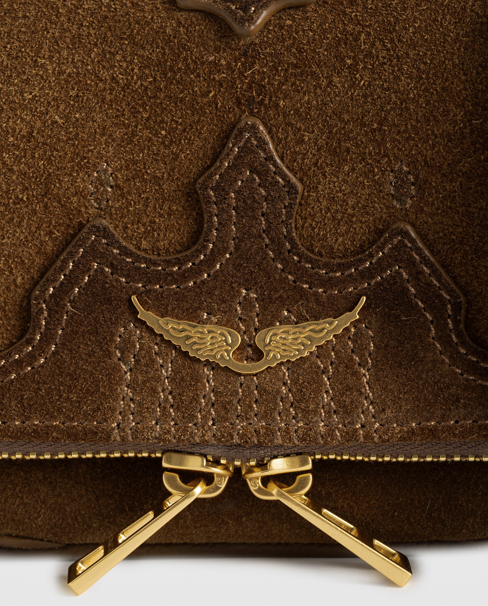 Bolso de mano western mini de ante con efecto desgastado - Zadig & Voltaire - Marrón claro Marrón claro-6