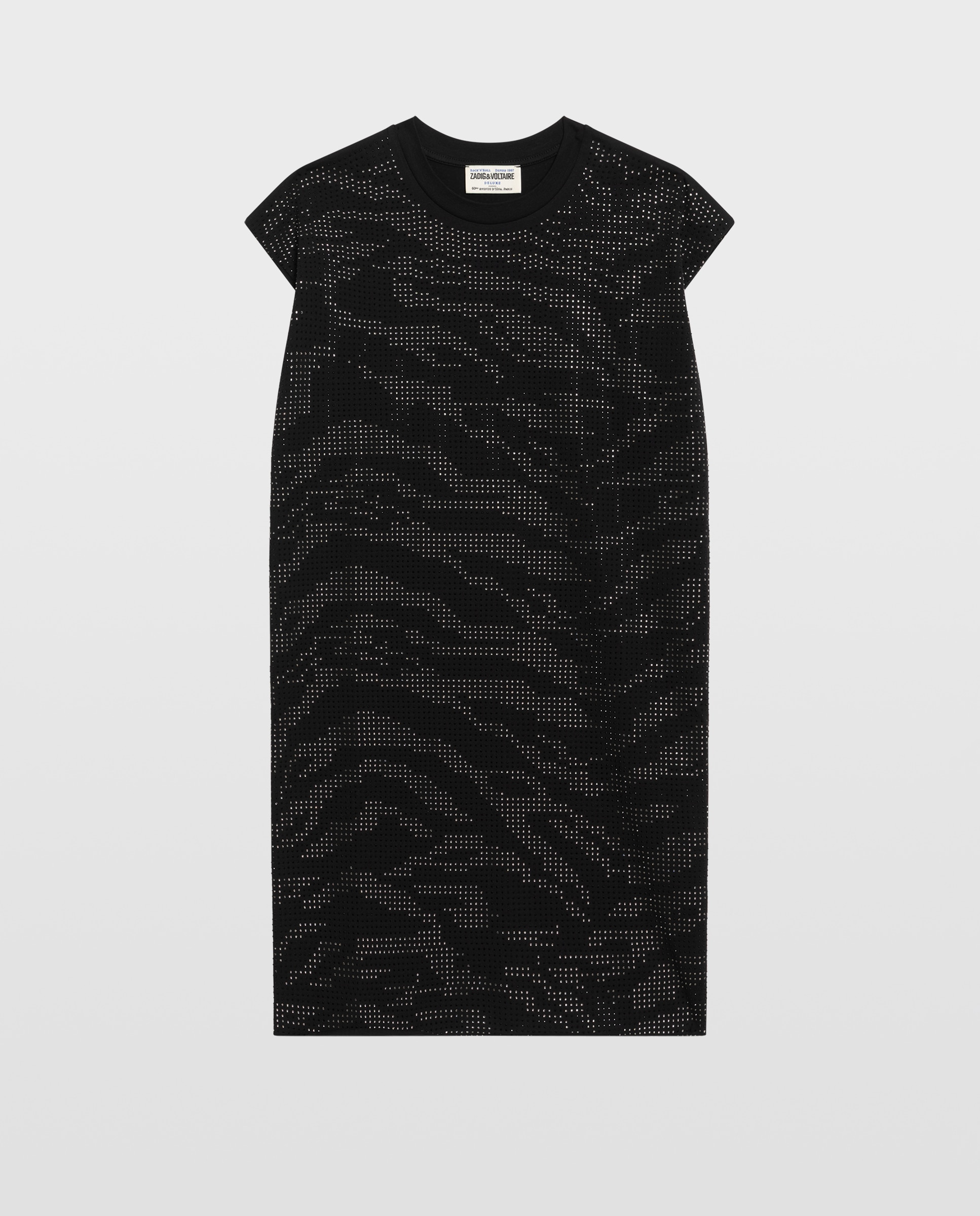 Vestido corto sin mangas con motivo de cebra y strass - Zadig & Voltaire - Negro Negro-5
