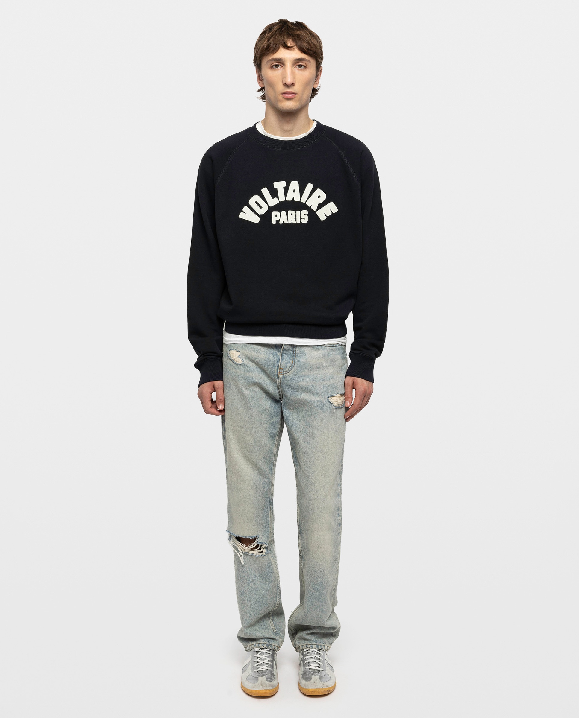 Sudadera sin capucha de hombre de cuello redondo con parches bordados - Zadig & Voltaire - Azul marino Azul marino-3