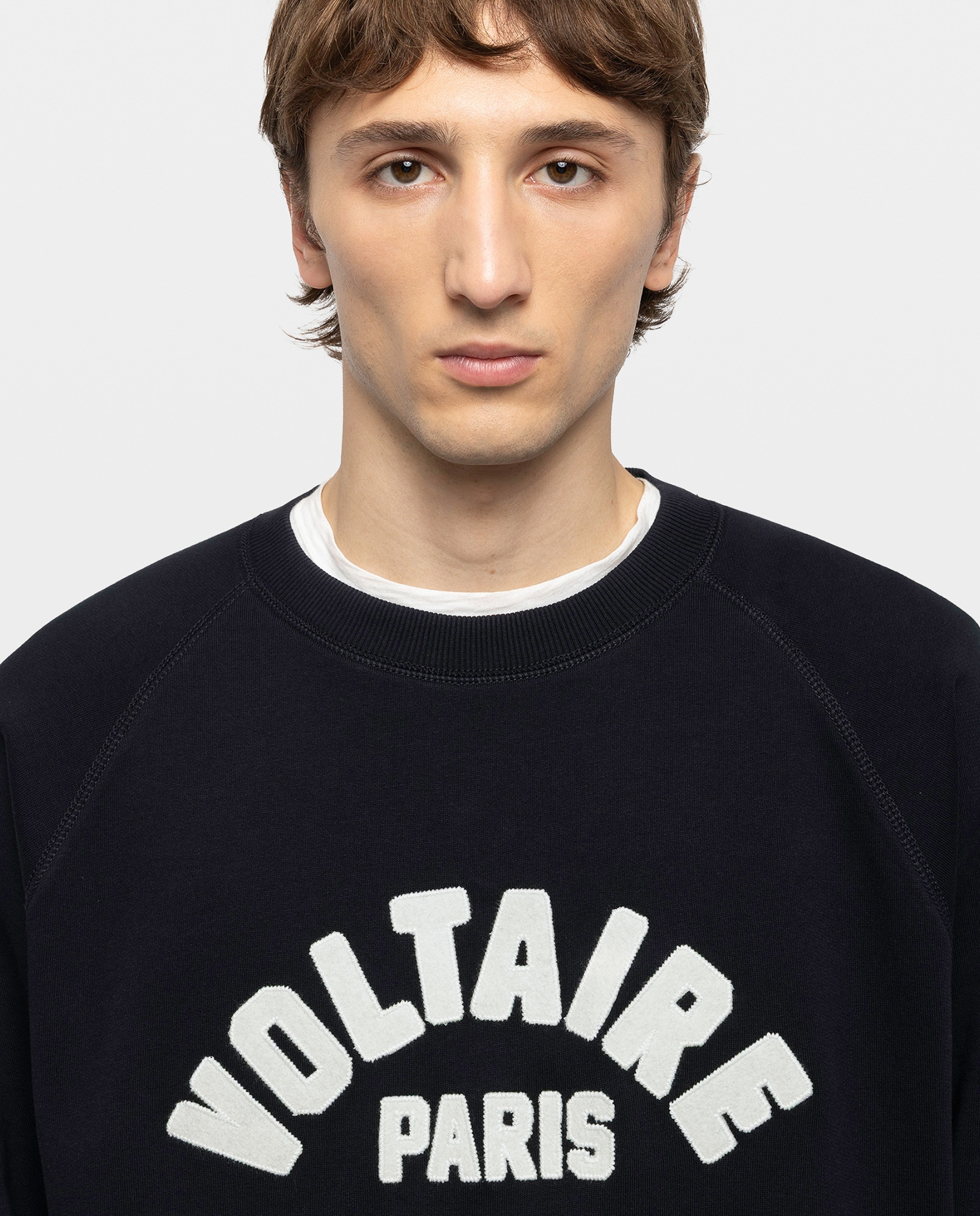 Sudadera sin capucha de hombre de cuello redondo con parches bordados - Zadig & Voltaire - Azul marino Azul marino-4
