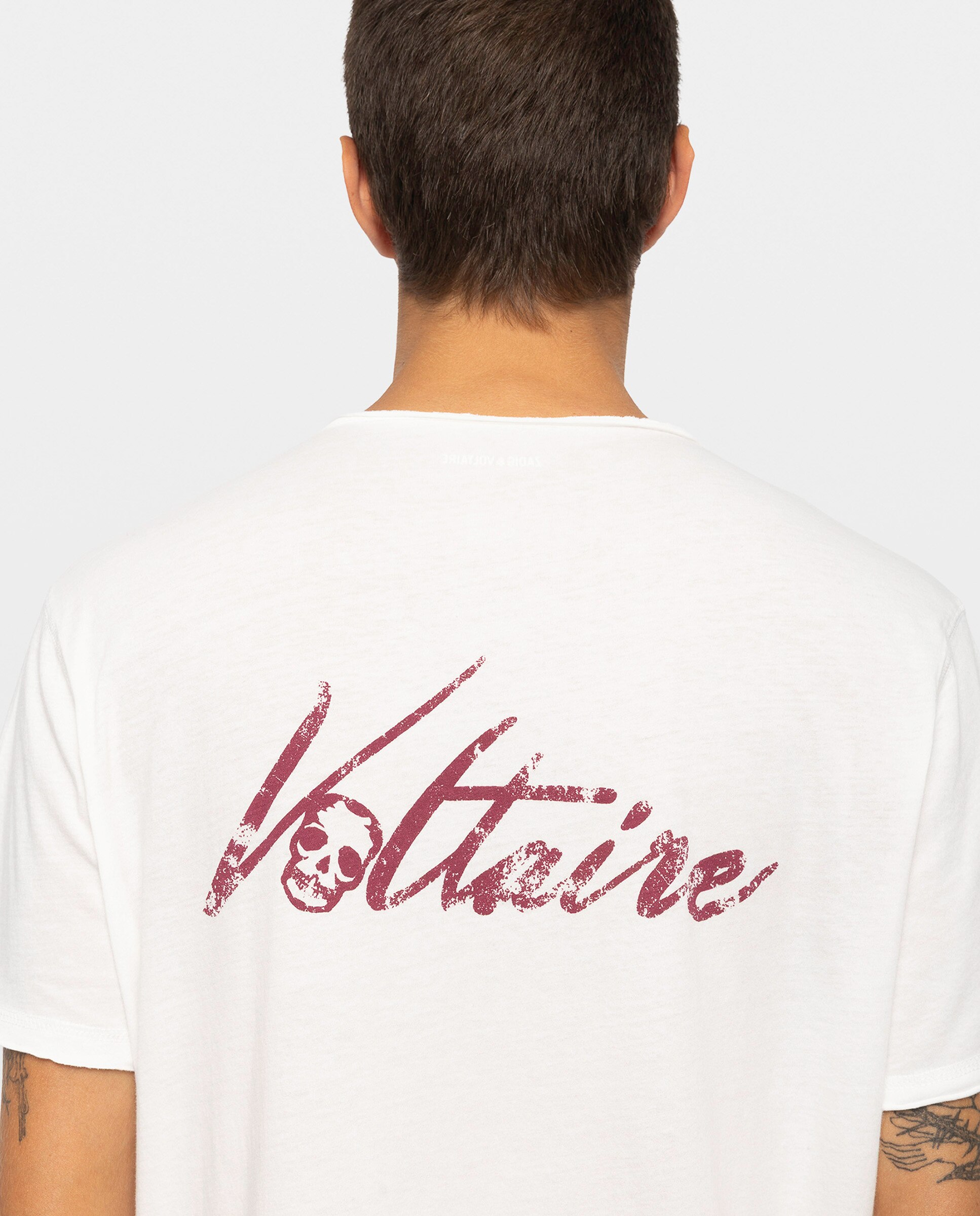 Camiseta de manga corta de hombre tunecina de algodón - Zadig & Voltaire - Blanco Blanco-4