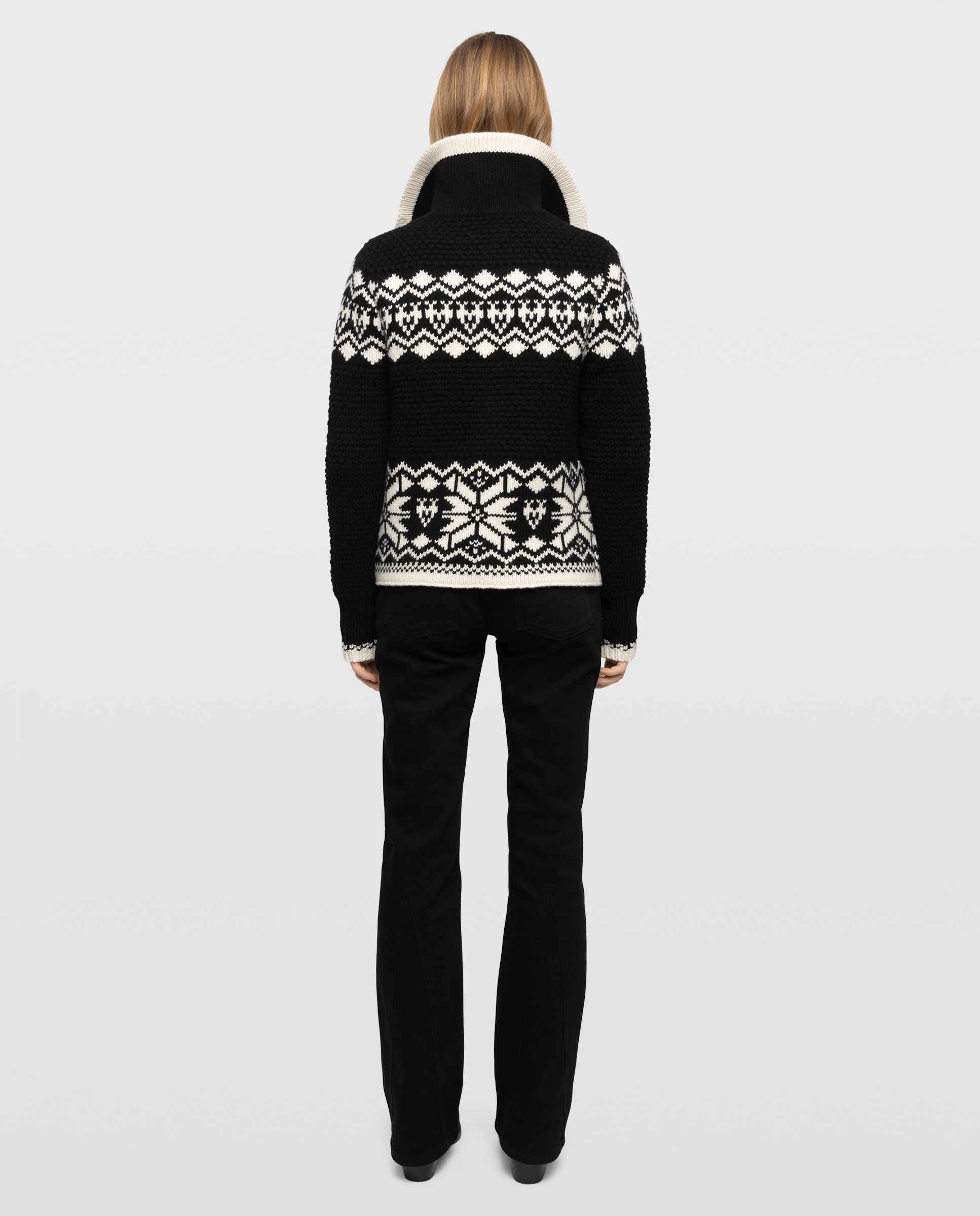 Chaqueta de punto con cremallera de mujer de mangas largas con cuello alto - Zadig & Voltaire - Negro Negro-2