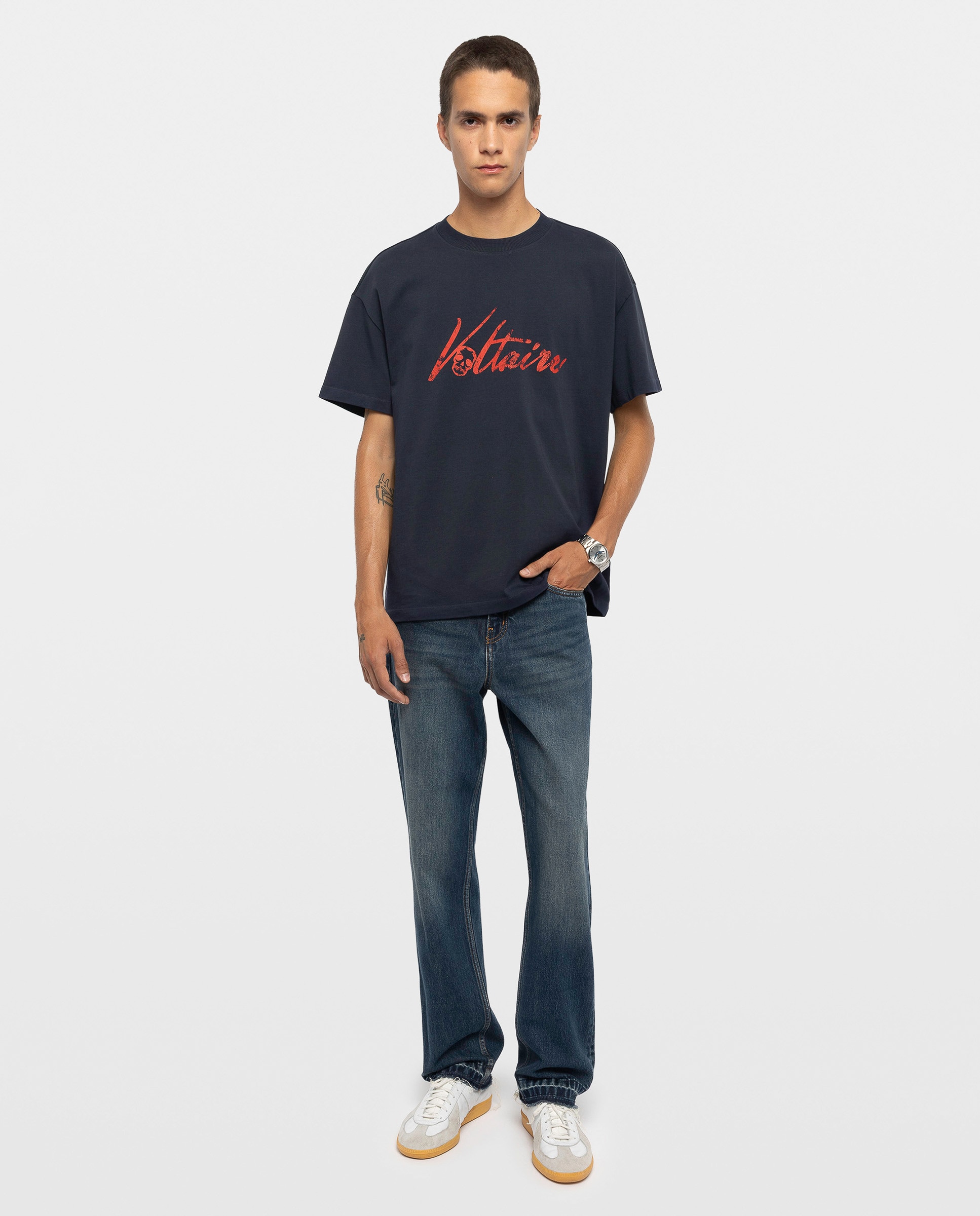 Imagen 3 de Camiseta oversize de hombre de algodón orgánico con manga corta - Zadig & Voltaire - Azul marino Azul marino