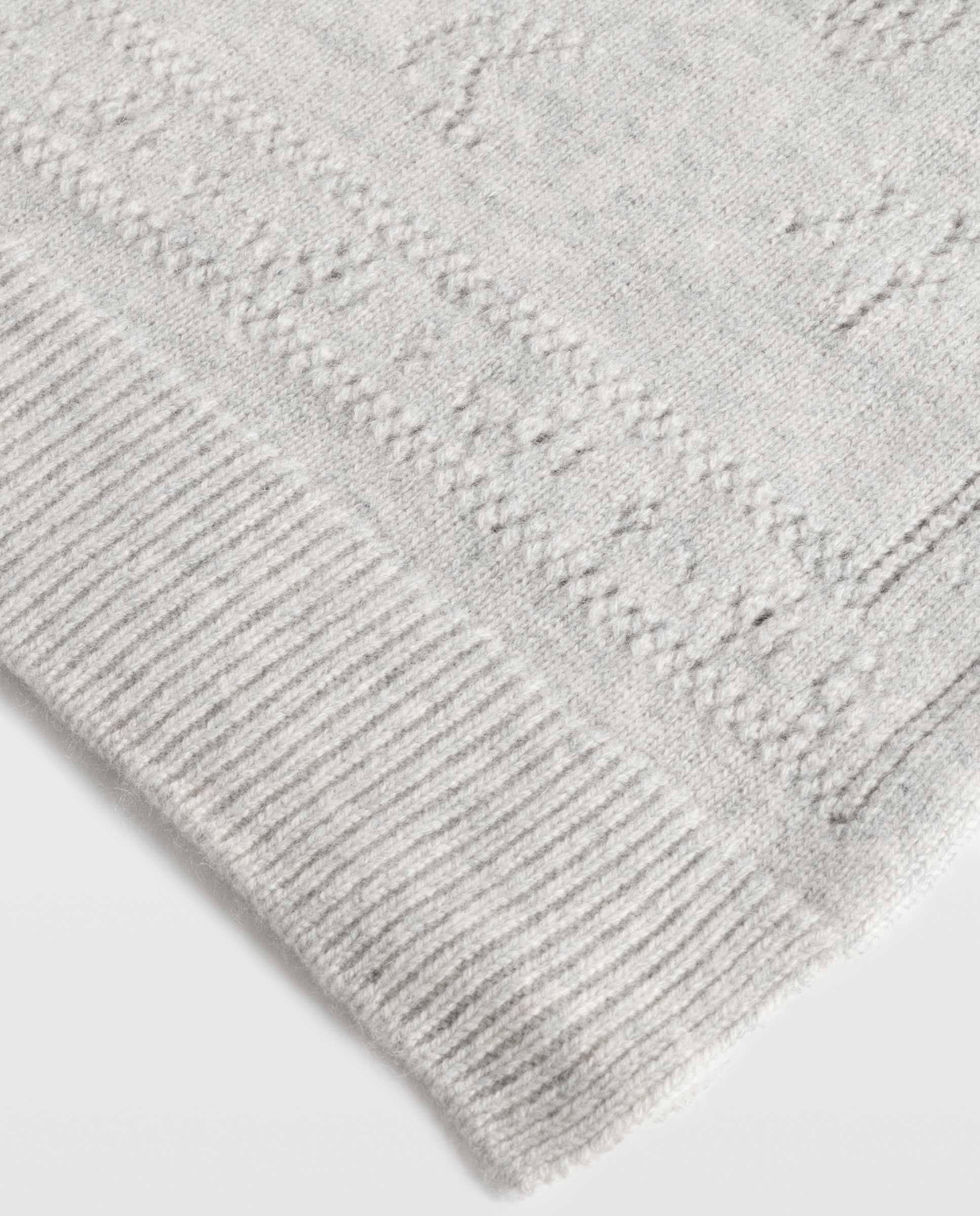 Bufanda de mujer larga de lana y cachemira con pointelle - Zadig & Voltaire - Gris claro Gris claro-3