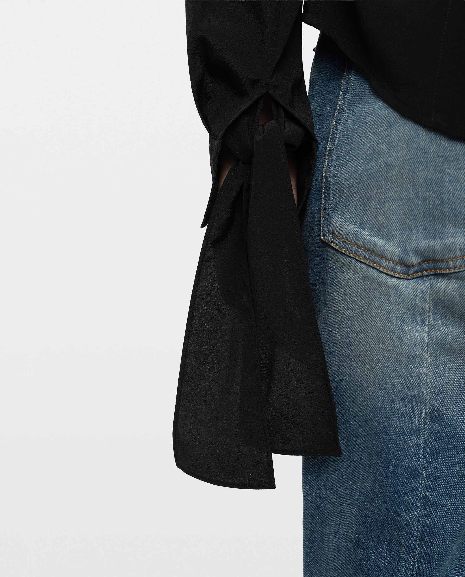 Camisa de mujer 100% seda lisa manga larga - Zadig & Voltaire - Negro Negro-5