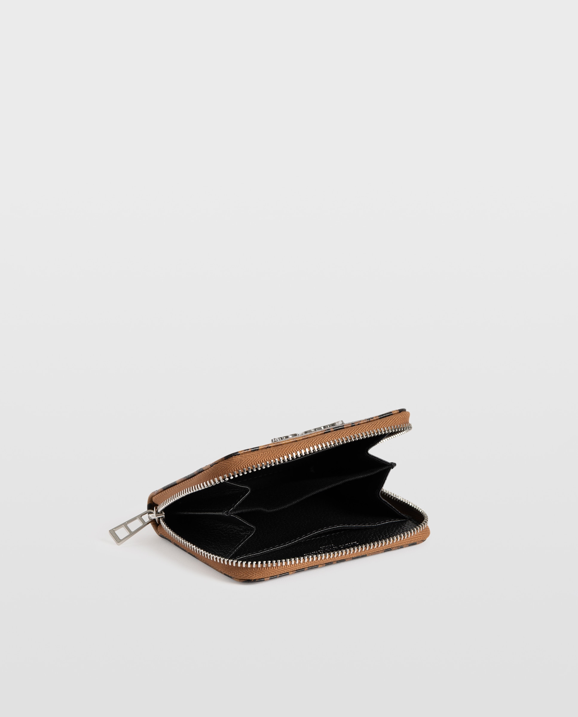 Monedero mini de mujer de piel con efecto leopardo - Zadig & Voltaire - Marrón Marrón-4
