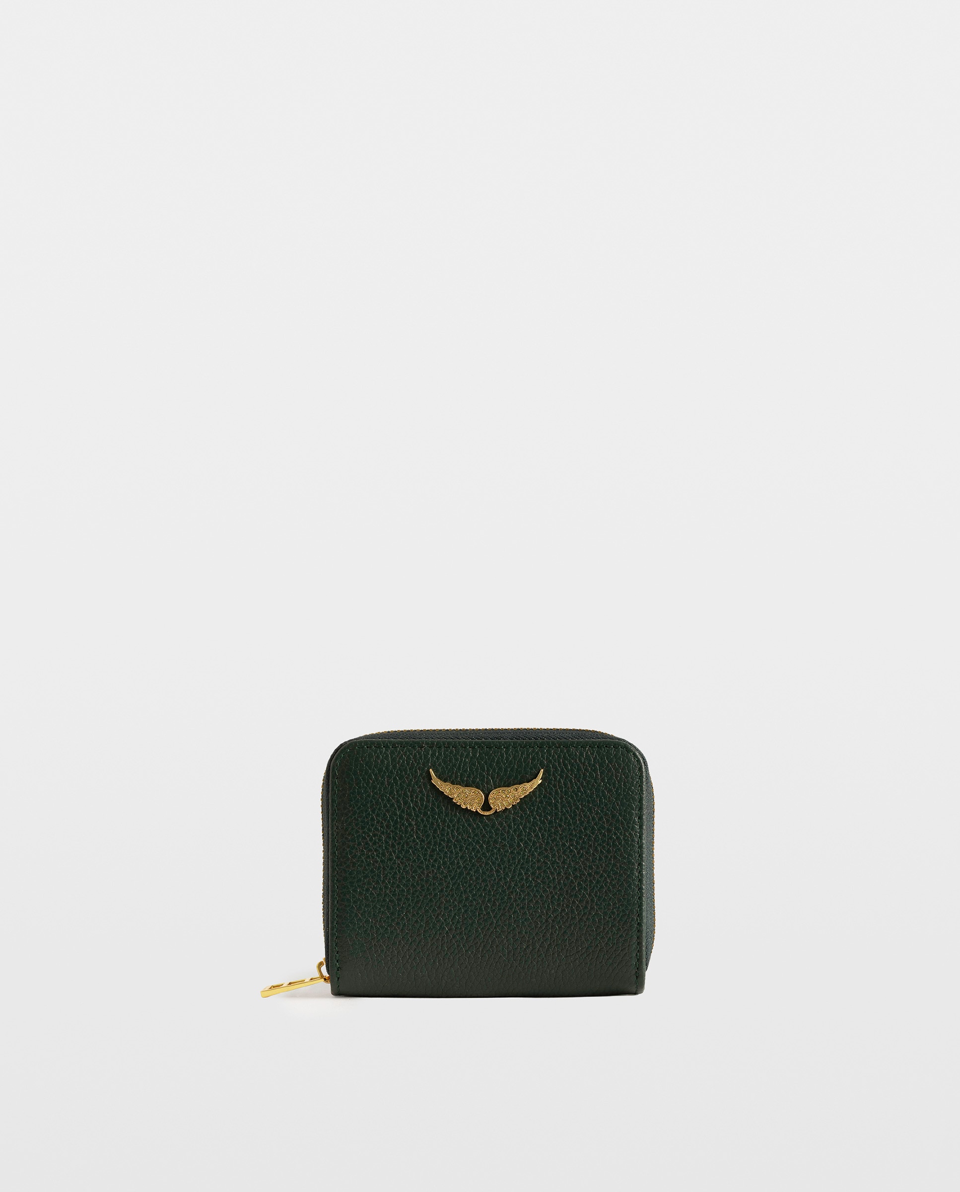Cartera pequeña de mujer de piel gris - Zadig & Voltaire - Verde oscuro Verde oscuro-1