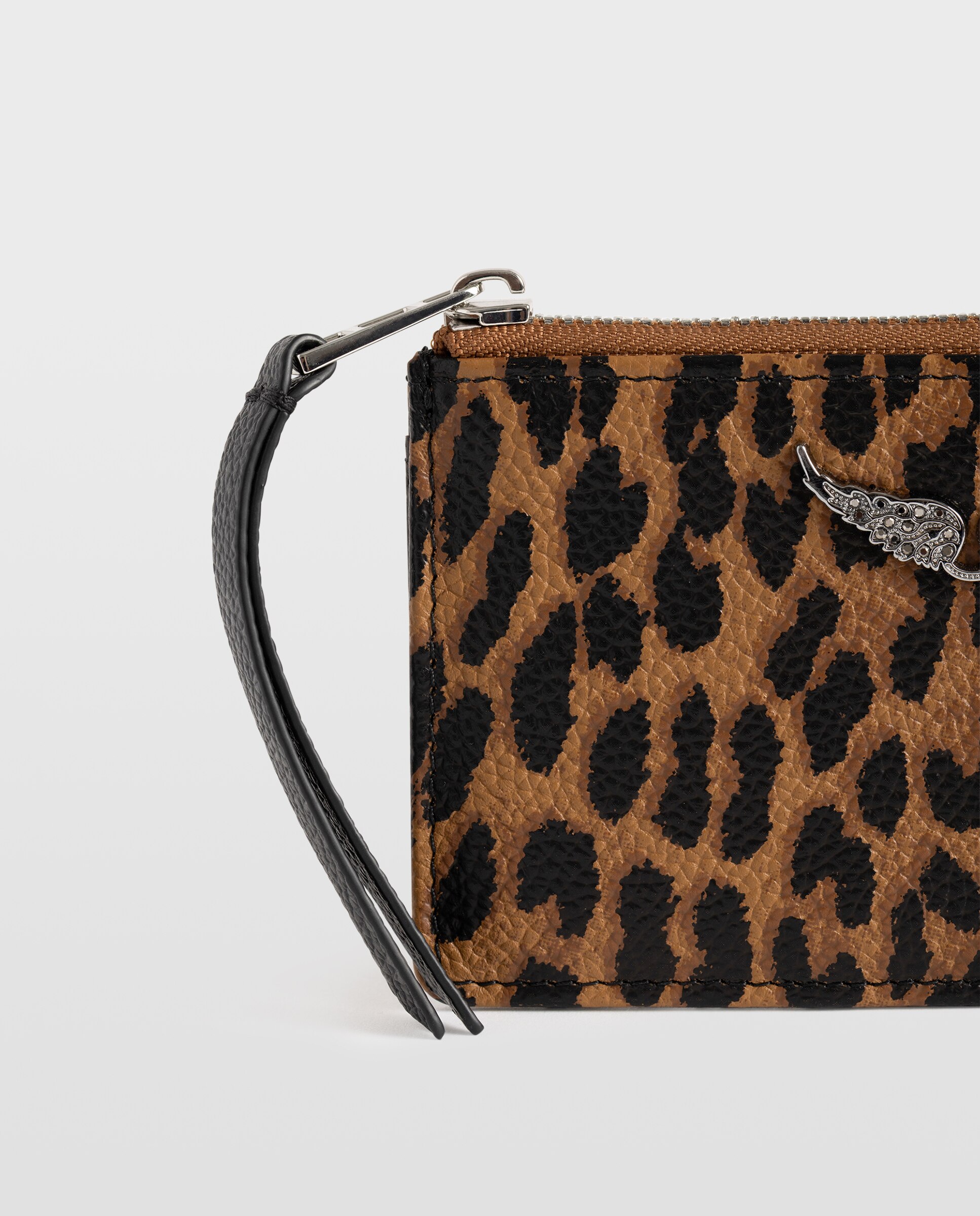 Tarjetero de mujer de piel con estampado de leopardo - Zadig & Voltaire - Marrón Marrón-2